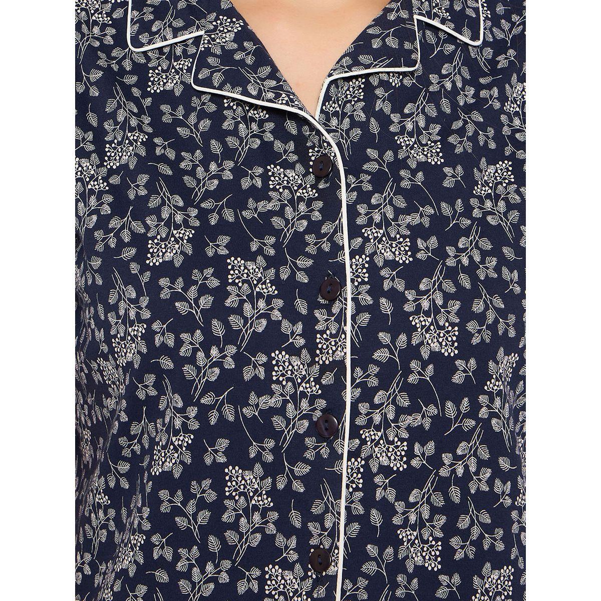 مجموعة من شورت مع بلوزة مطبعة بزهور كلوفيا × ستايلي-women-clothing-nightwear-pyjamas-shortsets-image-2
