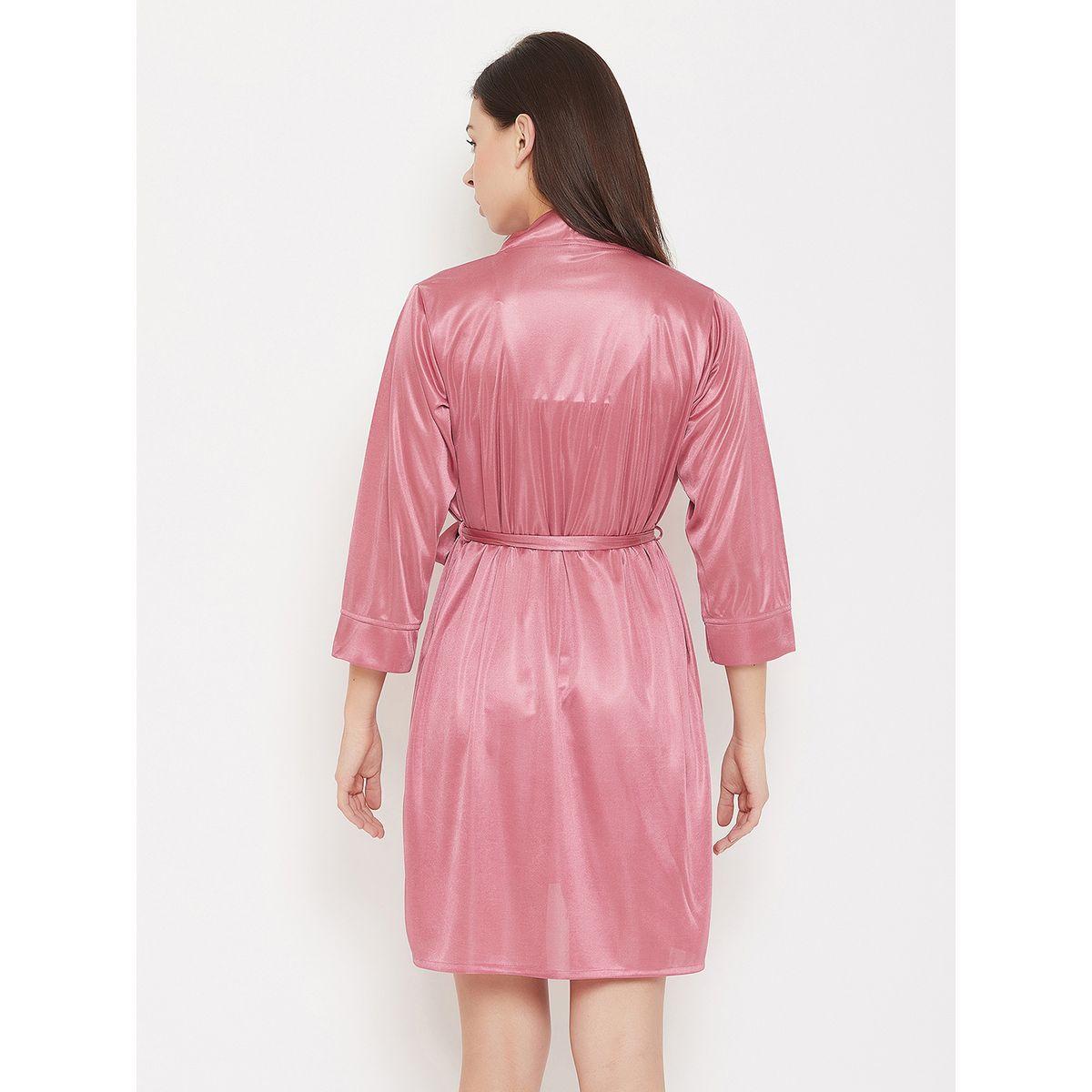 مجموعة من روب وقميص نوم بتفاصيل دانتيل كلوفيا × ستايلي-women-clothing-nightwear-robes-image-4