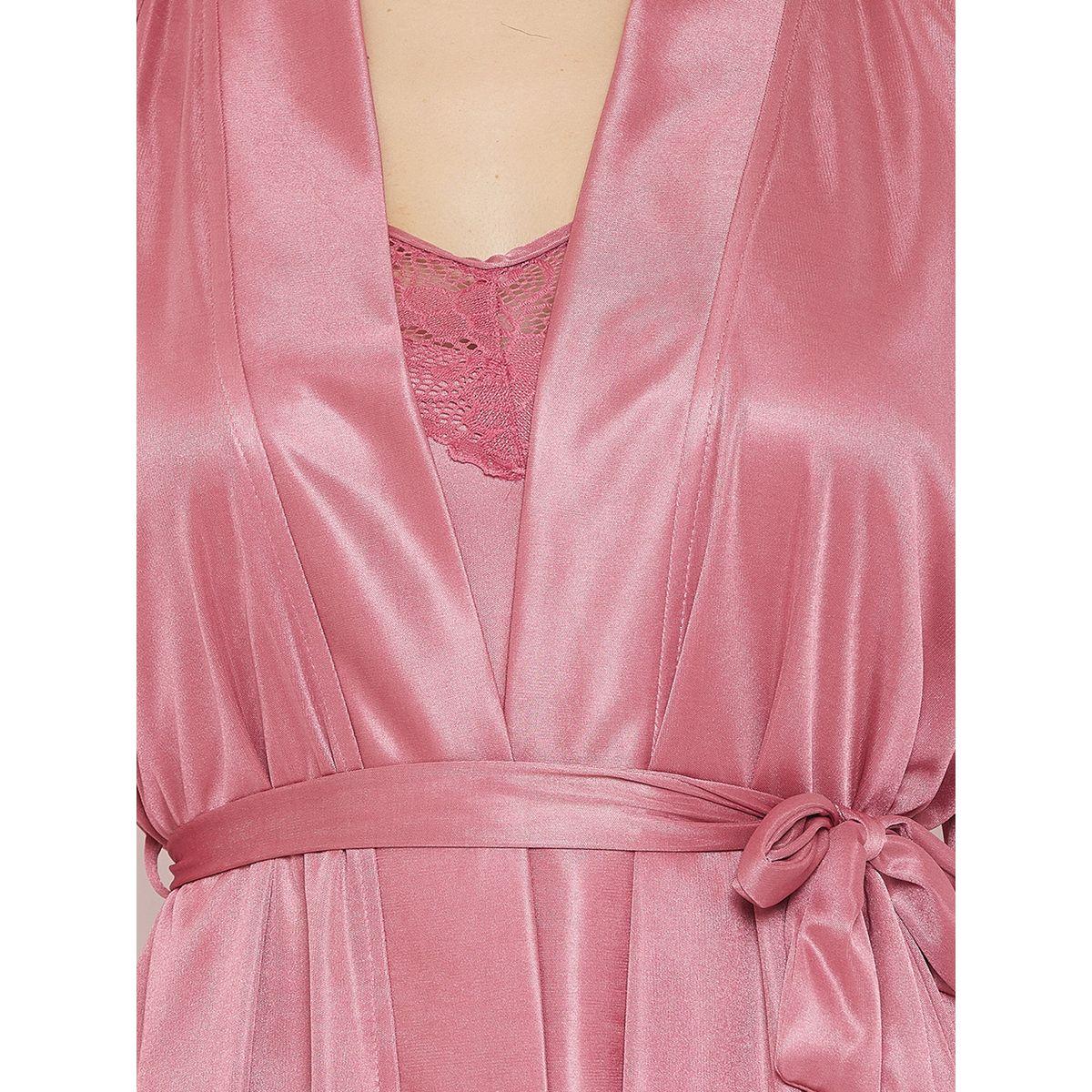 مجموعة من روب وقميص نوم بتفاصيل دانتيل كلوفيا × ستايلي-women-clothing-nightwear-robes-image-6
