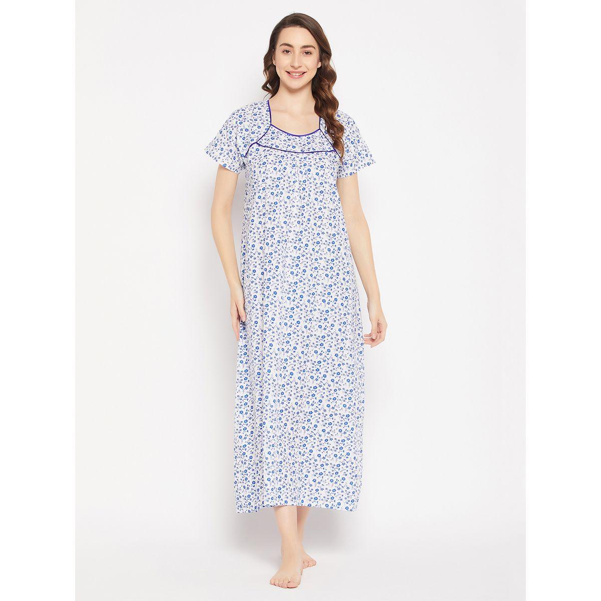 قميص نوم طويل بطبعة زهور صغيرة كلوفيا × ستايلي-women-clothing-nightwear-nighties-image-2