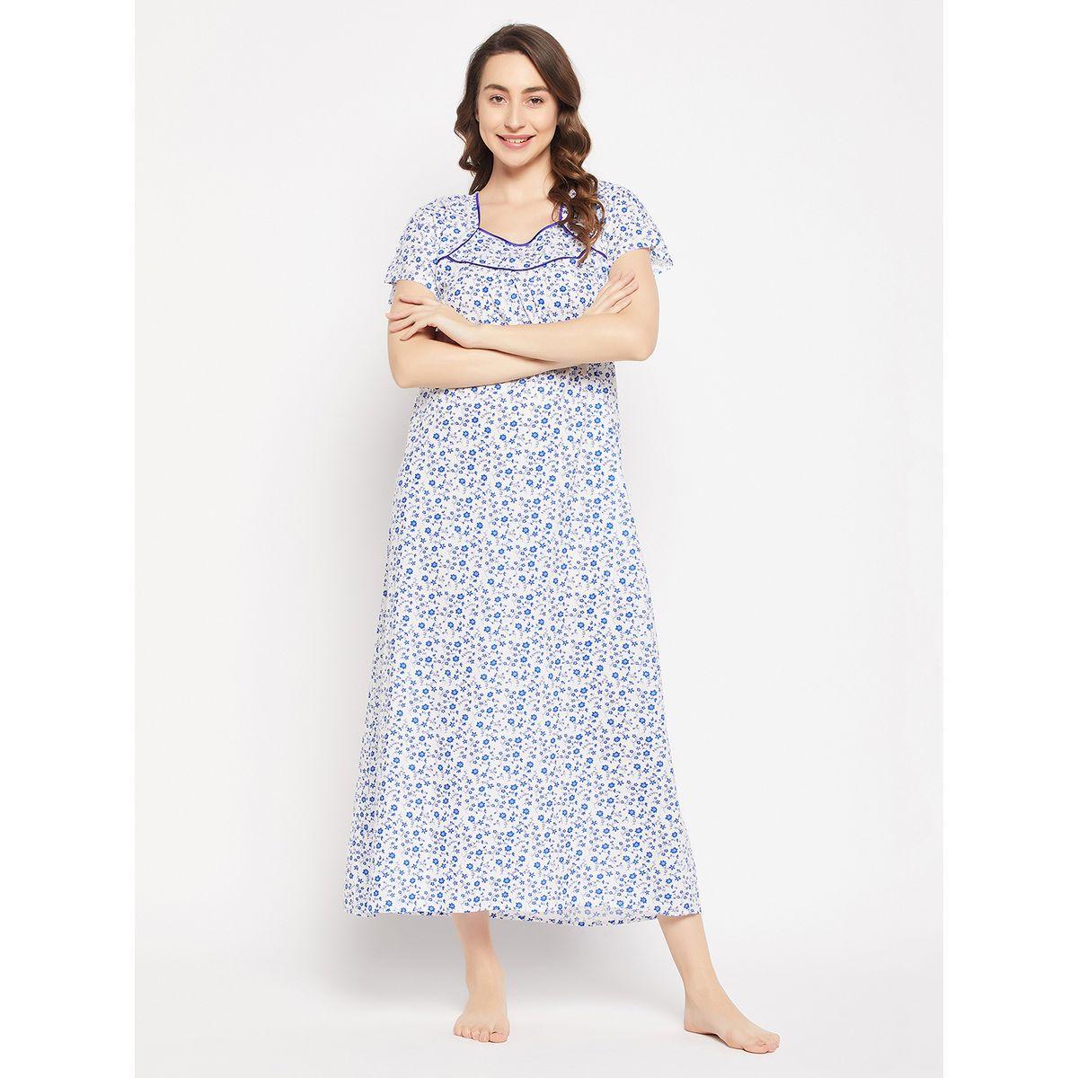 Clovia X Styli  Floral Ditsy Print Maxi Night Gown-women-clothing-nightwear-nighties-image-3