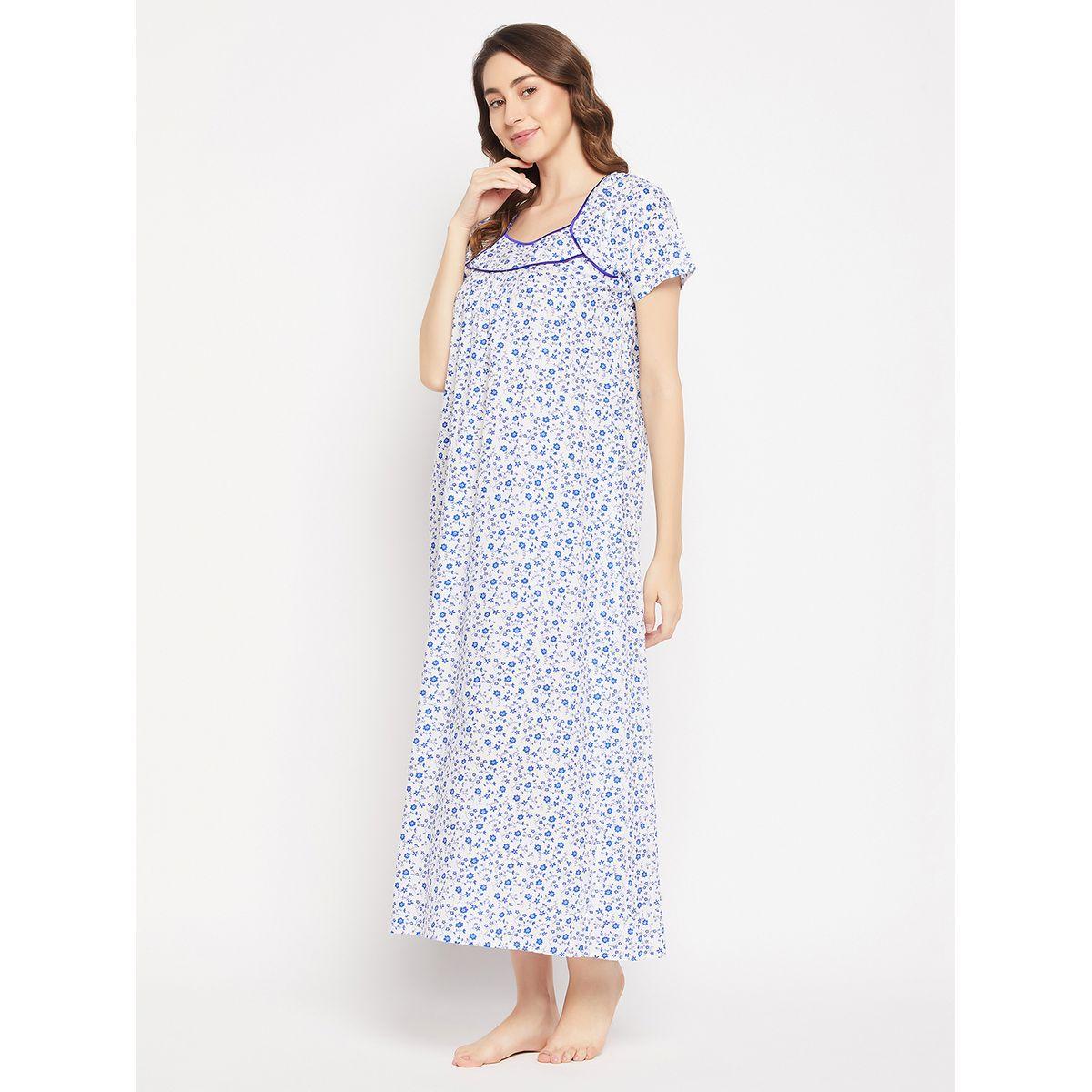 Clovia X Styli  Floral Ditsy Print Maxi Night Gown-women-clothing-nightwear-nighties-image-4