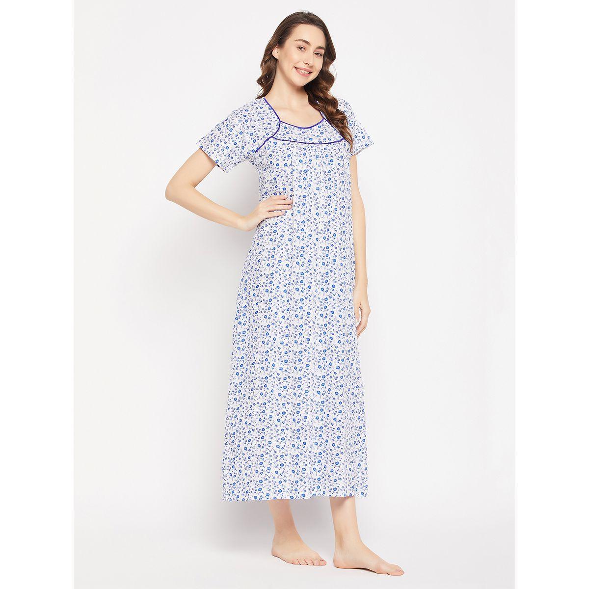 قميص نوم طويل بطبعة زهور صغيرة كلوفيا × ستايلي-women-clothing-nightwear-nighties-image-5