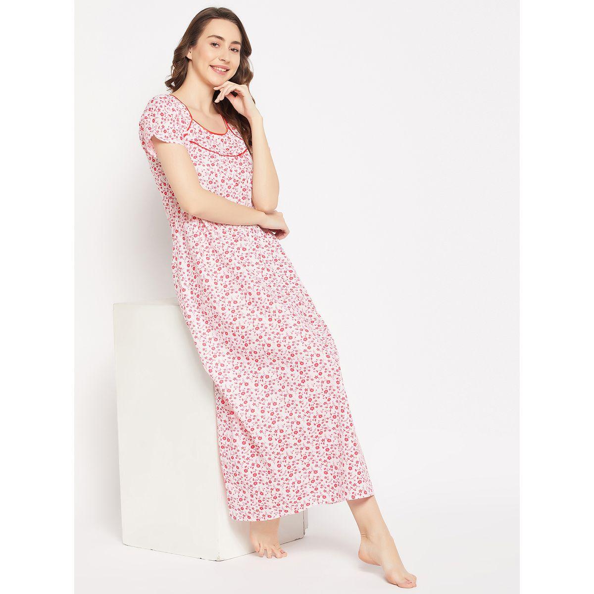 Clovia X Styli  All Over Floral Print Maxi Night Gown-women-clothing-nightwear-nighties-image-1