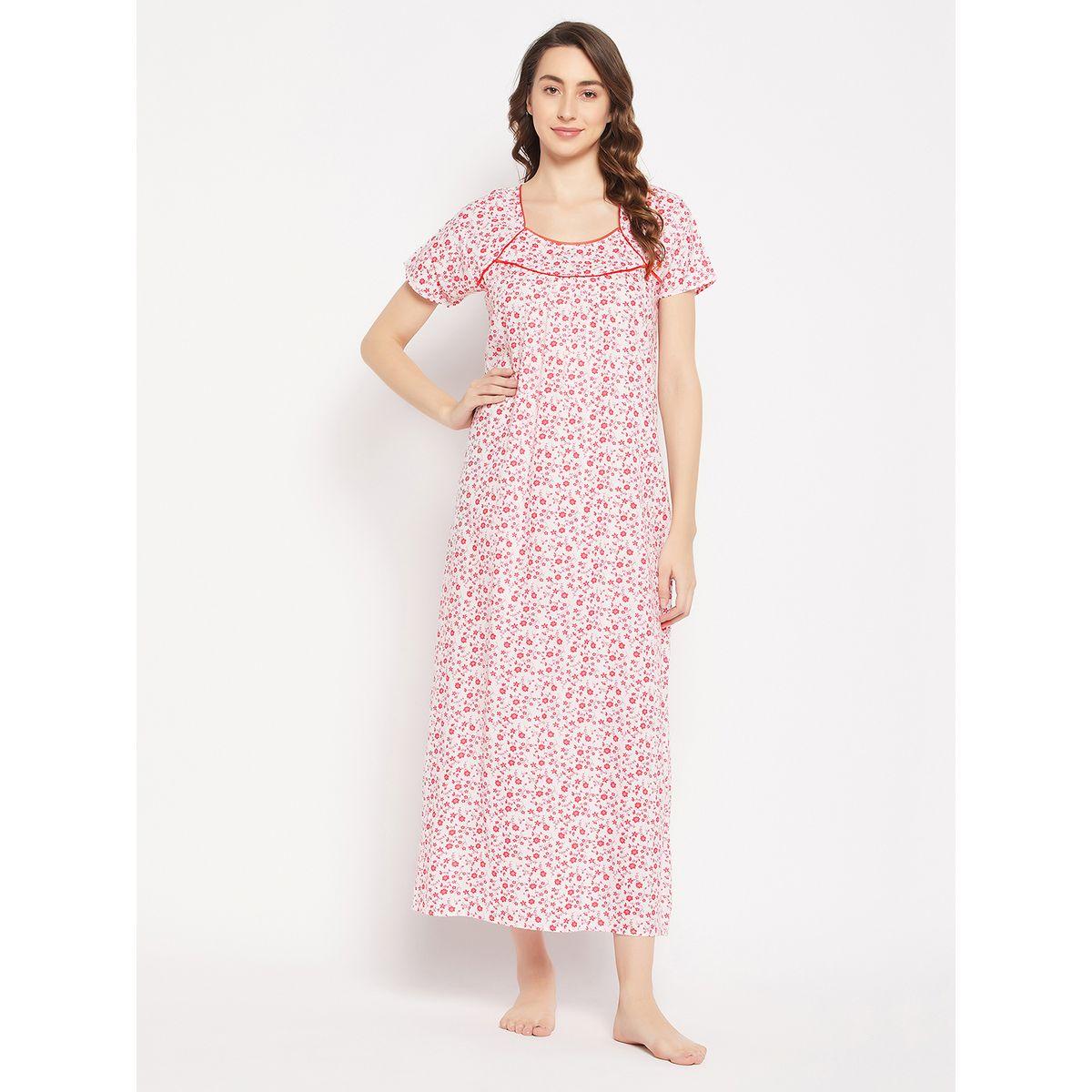 Clovia X Styli  All Over Floral Print Maxi Night Gown-women-clothing-nightwear-nighties-image-2