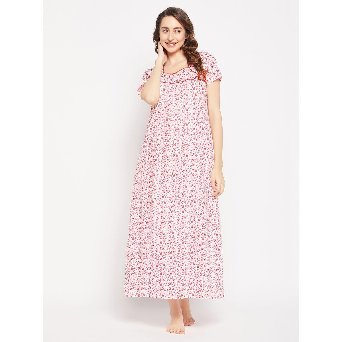 Clovia X Styli  All Over Floral Print Maxi Night Gown-women-clothing-nightwear-nighties-image-3