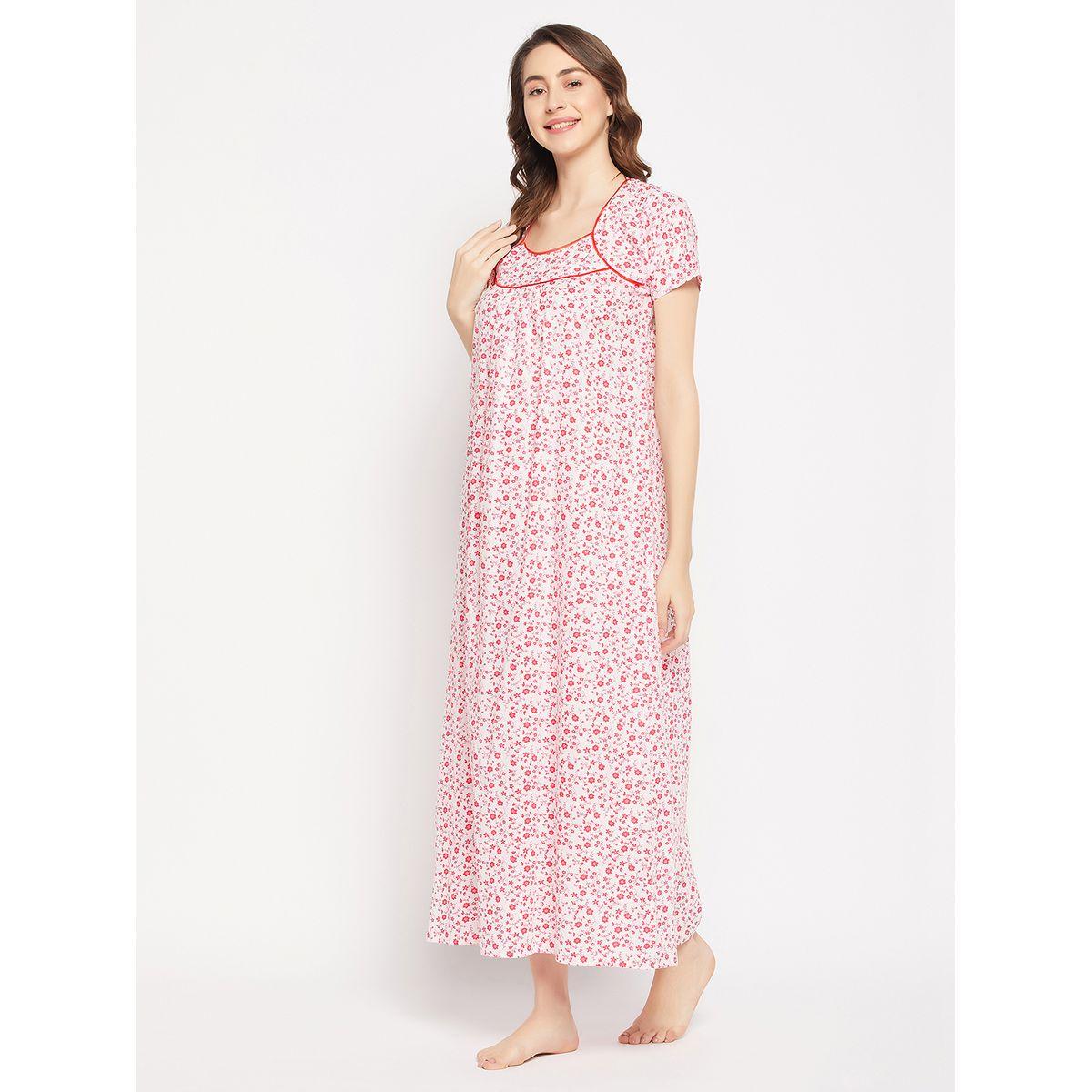 قميص نوم طويل مطبع بالكامل بزهور كلوفيا × ستايلي-women-clothing-nightwear-nighties-image-4