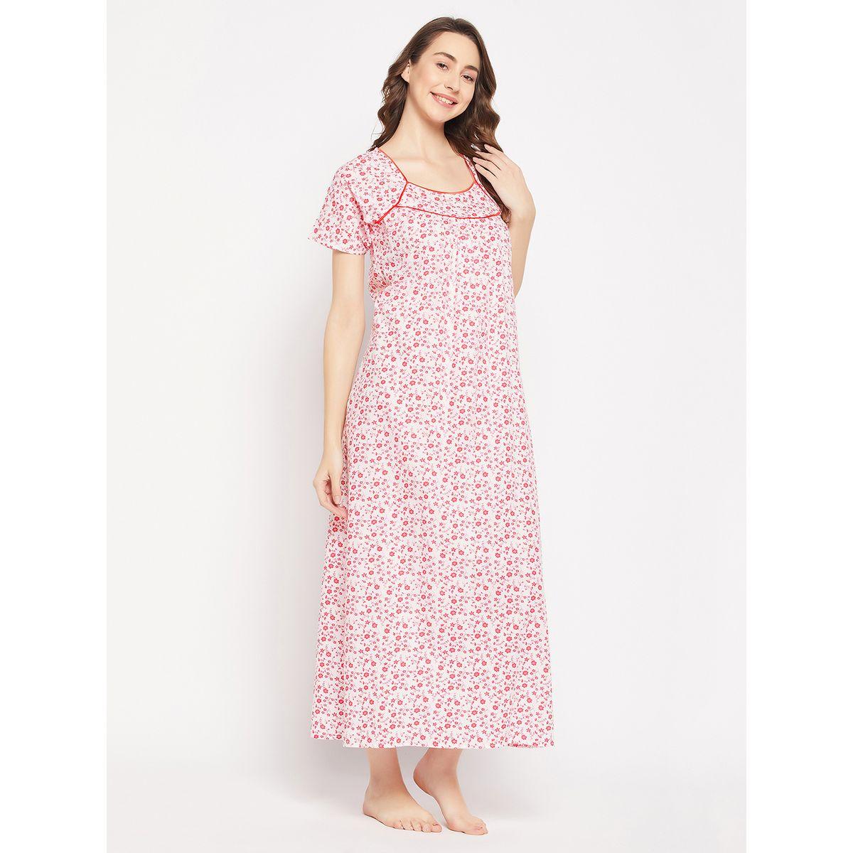 Clovia X Styli  All Over Floral Print Maxi Night Gown-women-clothing-nightwear-nighties-image-5