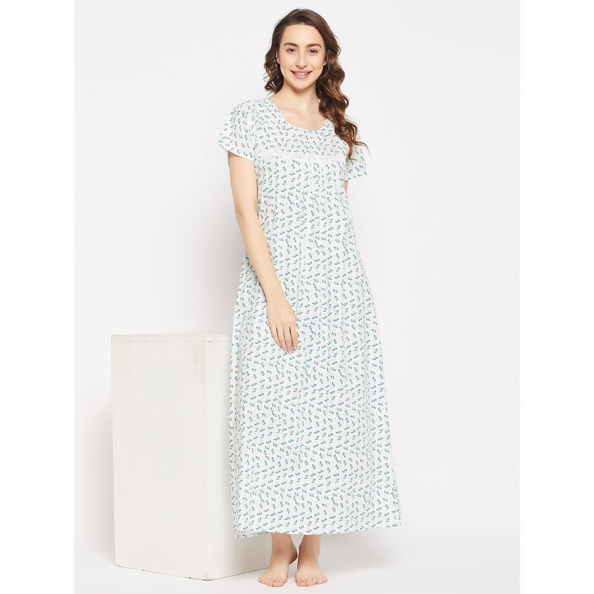 Clovia X Styli  Floral Ditsy Print Maxi Night Gown-women-clothing-nightwear-nighties-image-1