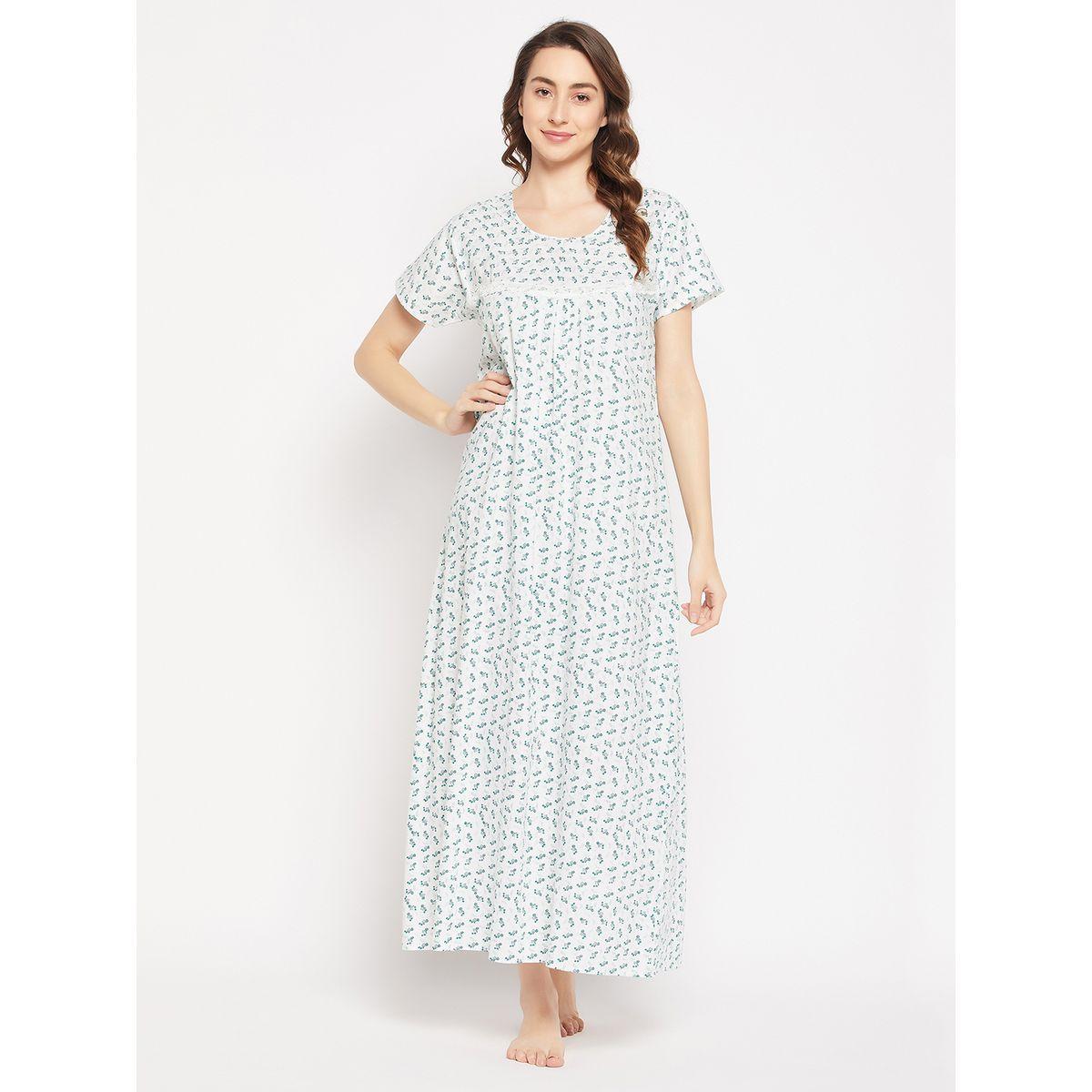 Clovia X Styli  Floral Ditsy Print Maxi Night Gown-women-clothing-nightwear-nighties-image-2