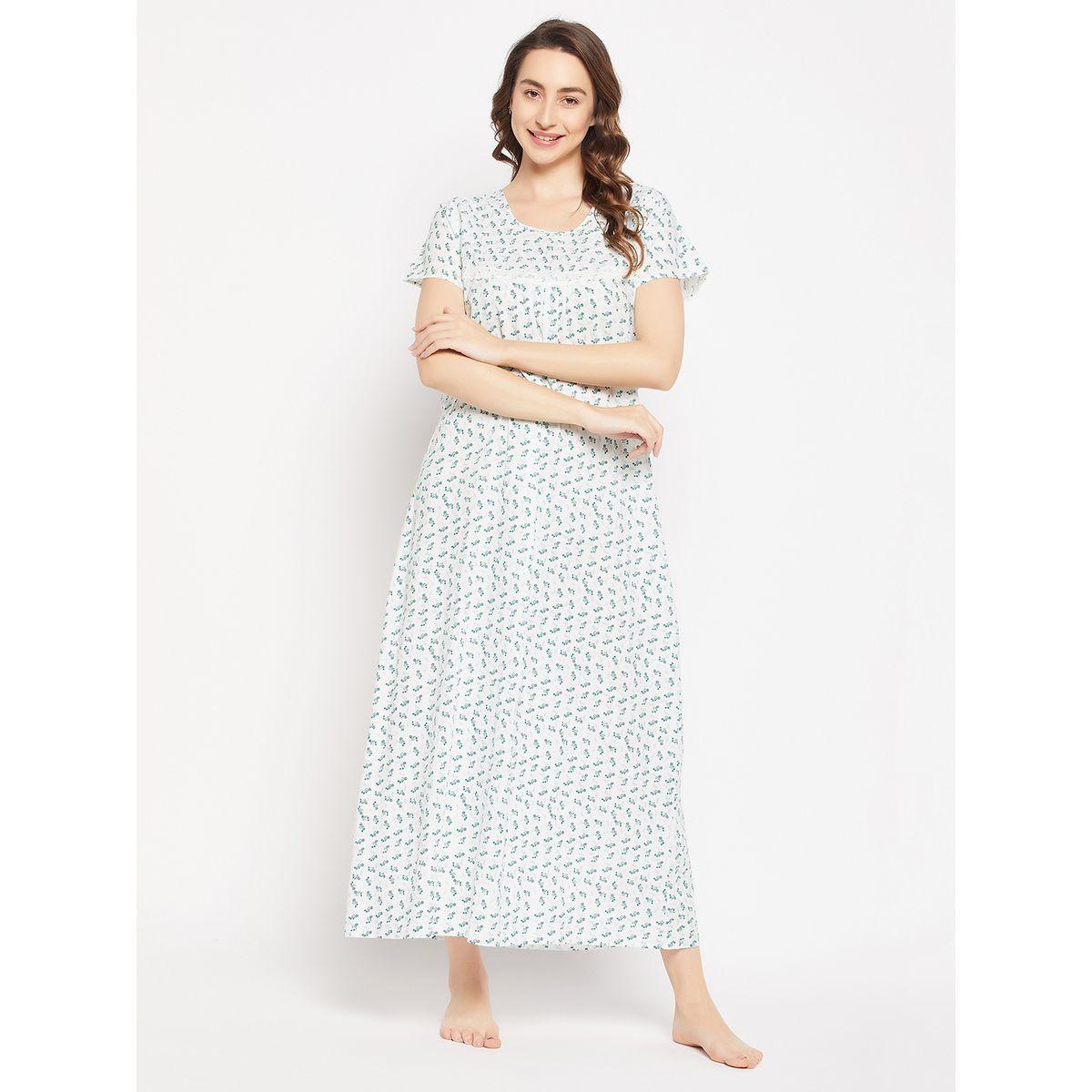 Clovia X Styli  Floral Ditsy Print Maxi Night Gown-women-clothing-nightwear-nighties-image-3