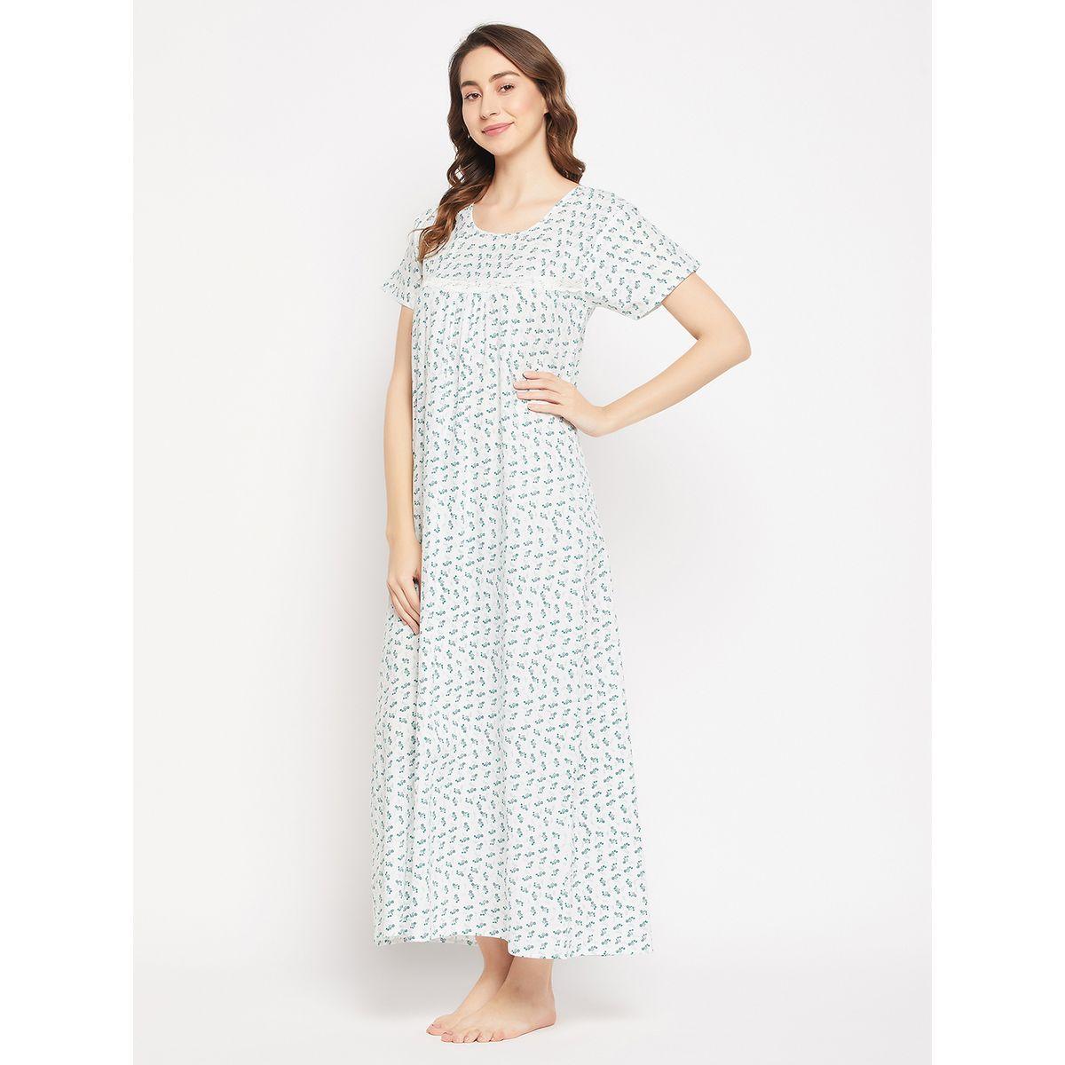 Clovia X Styli  Floral Ditsy Print Maxi Night Gown-women-clothing-nightwear-nighties-image-4