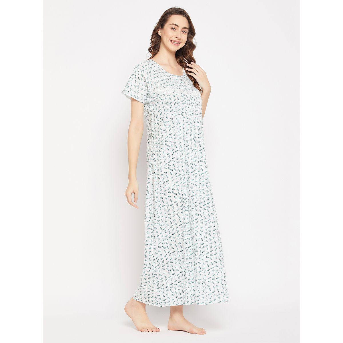 Clovia X Styli  Floral Ditsy Print Maxi Night Gown-women-clothing-nightwear-nighties-image-5