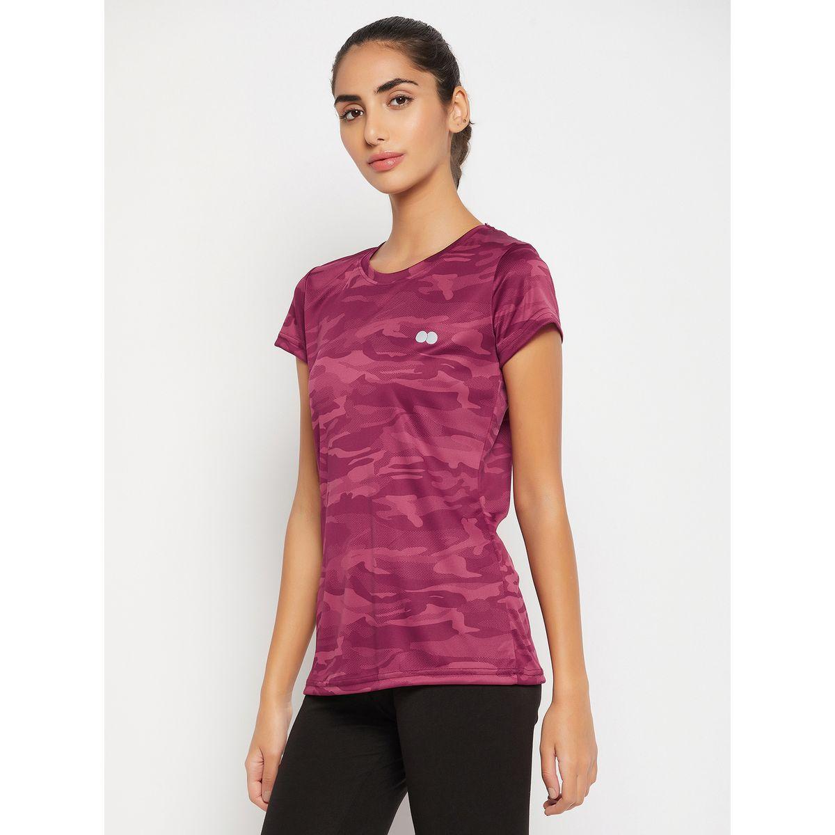 Clovia X Styli  Camo Print Active T-Shirt with Short Sleeves-women-clothing-sportswearandactivewear-tshirtsandvests-image-4