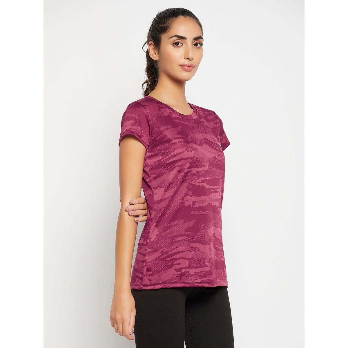 Clovia X Styli  Camo Print Active T-Shirt with Short Sleeves-women-clothing-sportswearandactivewear-tshirtsandvests-image-5