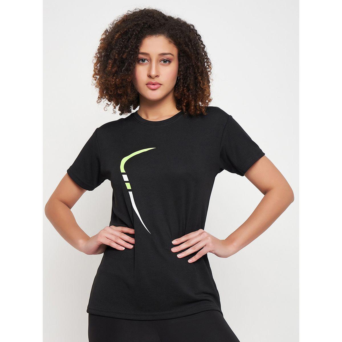 تيشيرت رياضي بطبعة جرافيك واكمام قصيرة كلوفيا × ستايلي-women-clothing-sportswearandactivewear-tshirtsandvests-image-3