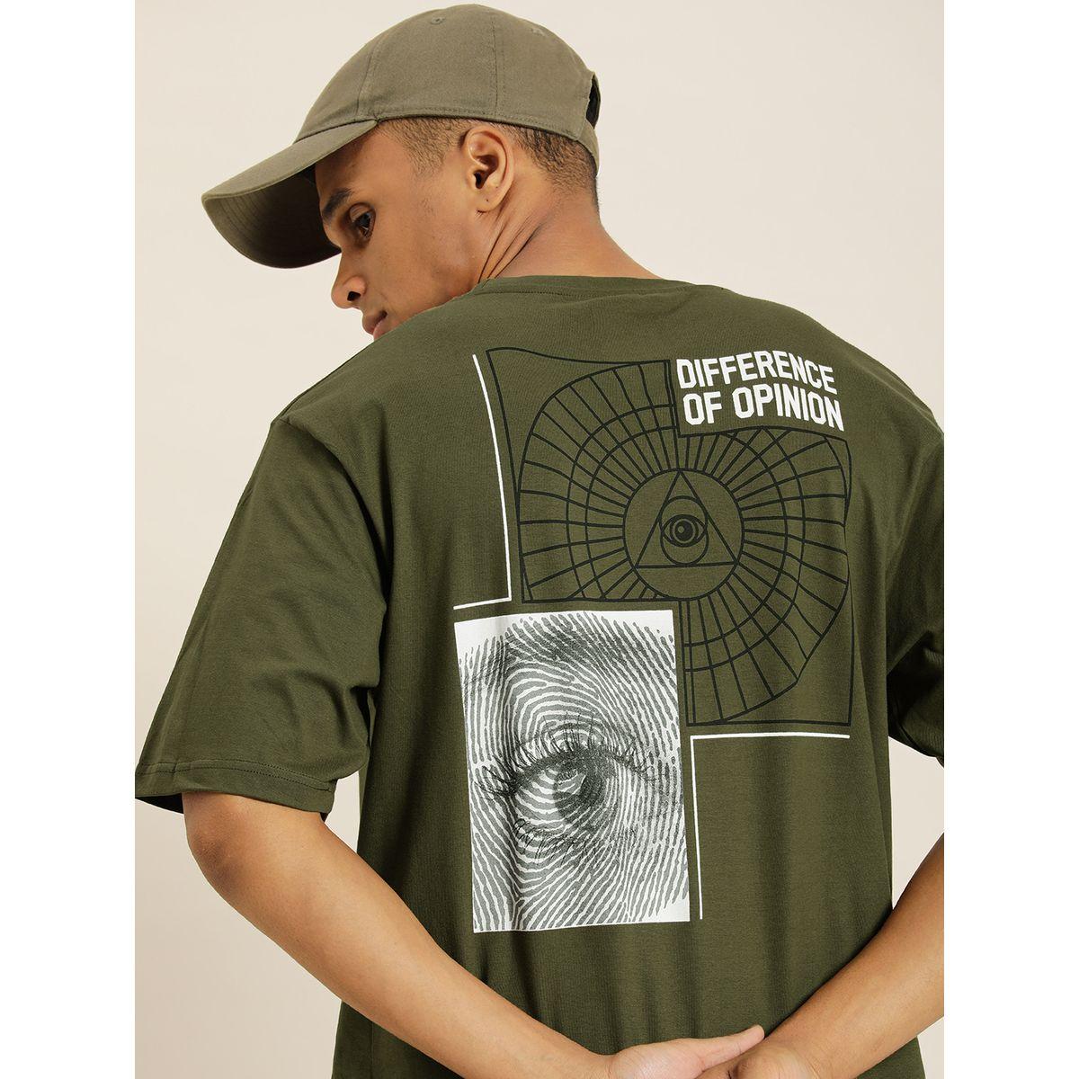 Difference of Opinion X Styli  Back & Front Graphic Print Oversized T-Shirt with Short Sleeves-men-clothing-tshirtsandpolos-tshirts-image-1
