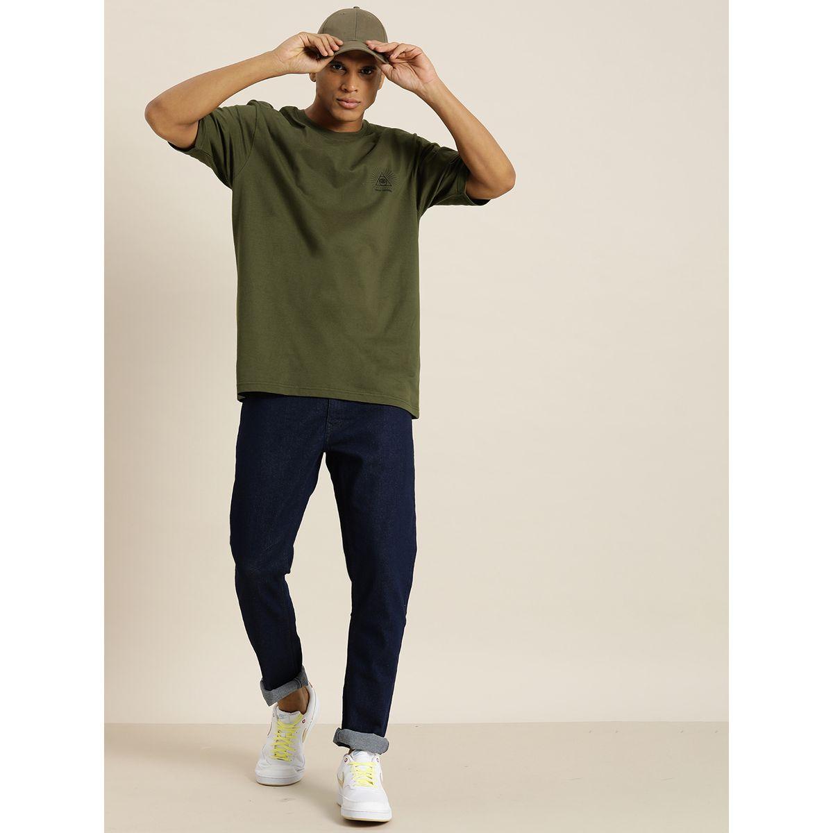 Difference of Opinion X Styli  Back & Front Graphic Print Oversized T-Shirt with Short Sleeves-men-clothing-tshirtsandpolos-tshirts-image-4