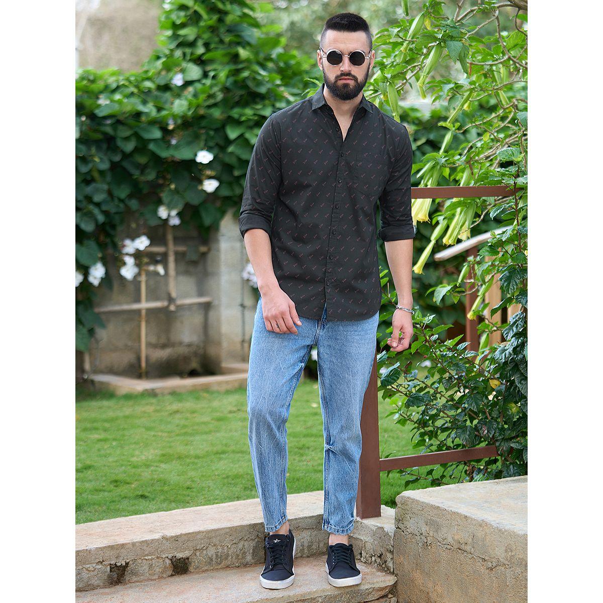 قميص مطبع بالكامل مع جيب على الصدر ديلينجر × ستايلي-men-clothing-shirts-image-4