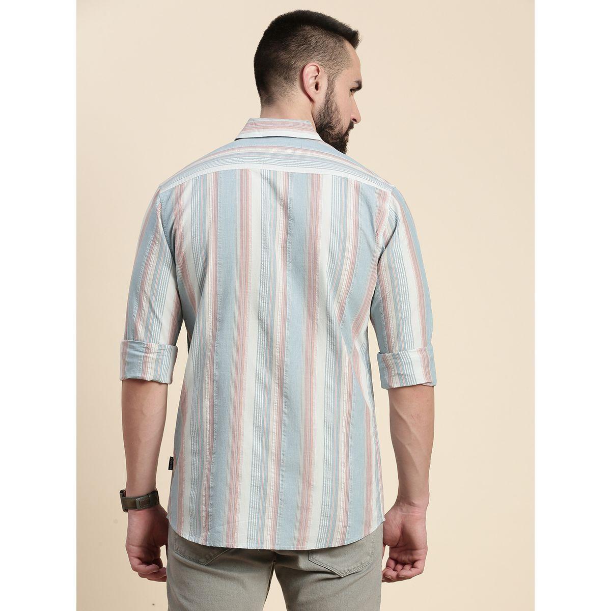 Dillinger Striped Curved Hem Shirt with Chest Pocket-men-clothing-shirts-image-3