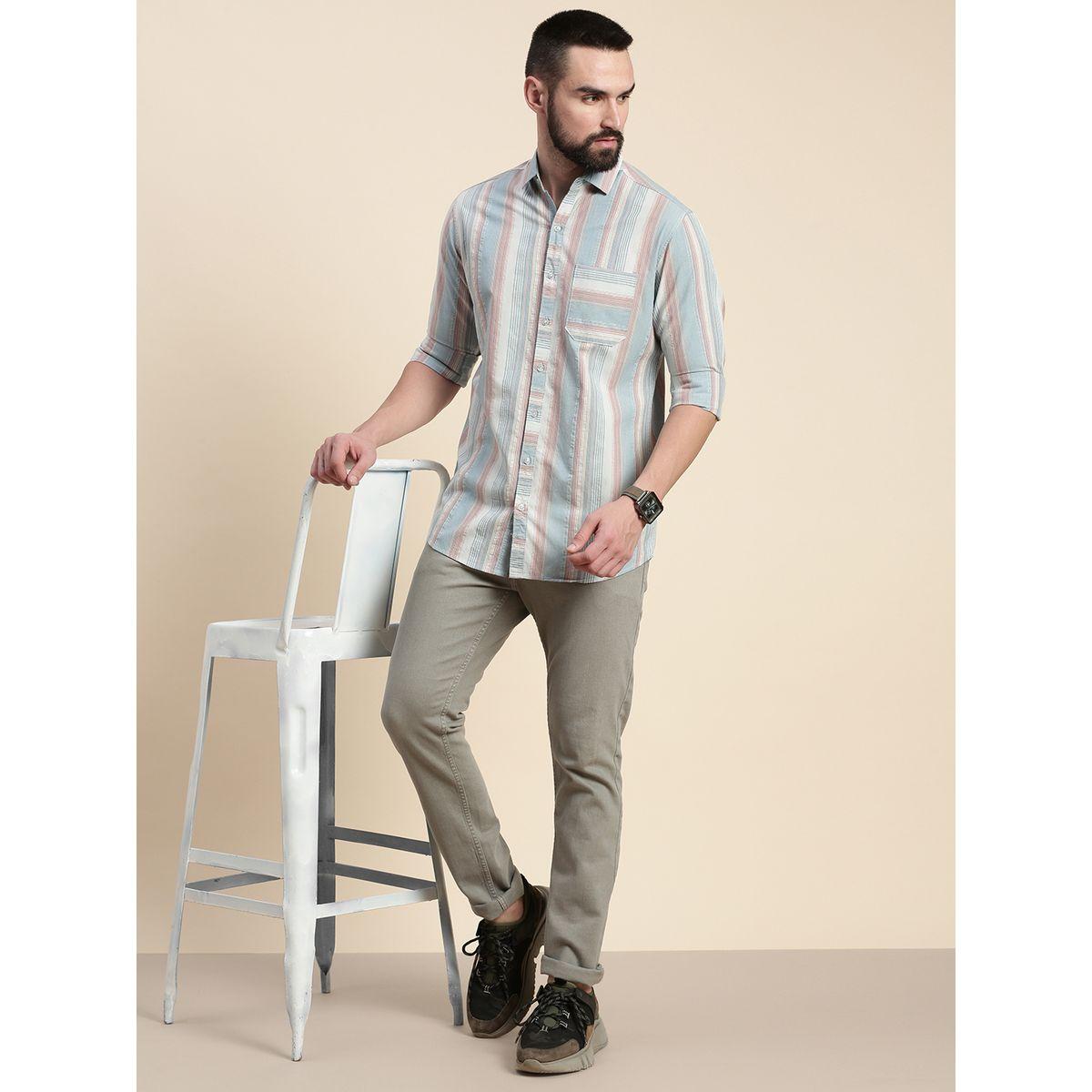 Dillinger Striped Curved Hem Shirt with Chest Pocket-men-clothing-shirts-image-4