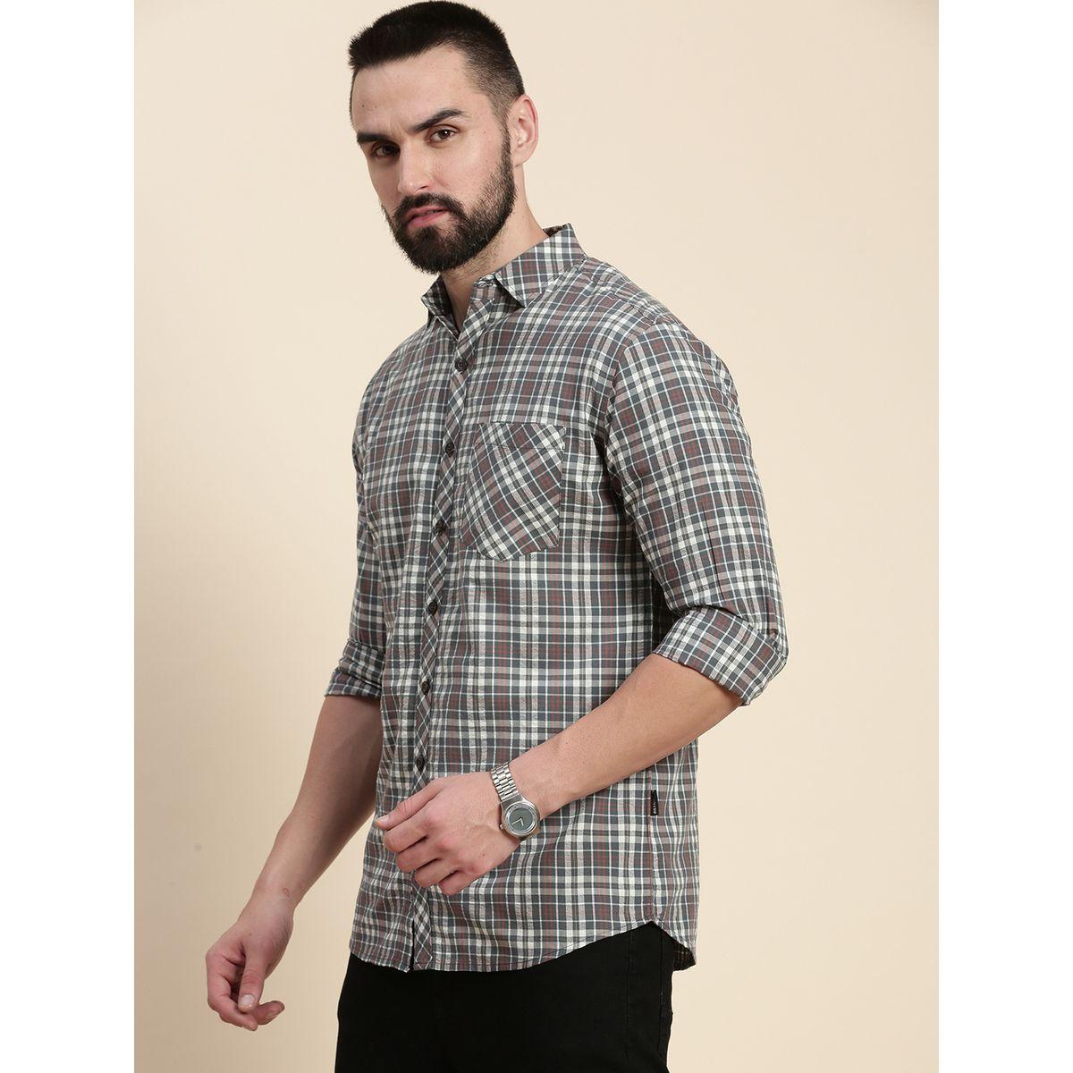 Dillinger X Styli  Tartan Checked Shirt with Chest Pocket-men-clothing-shirts-image-1