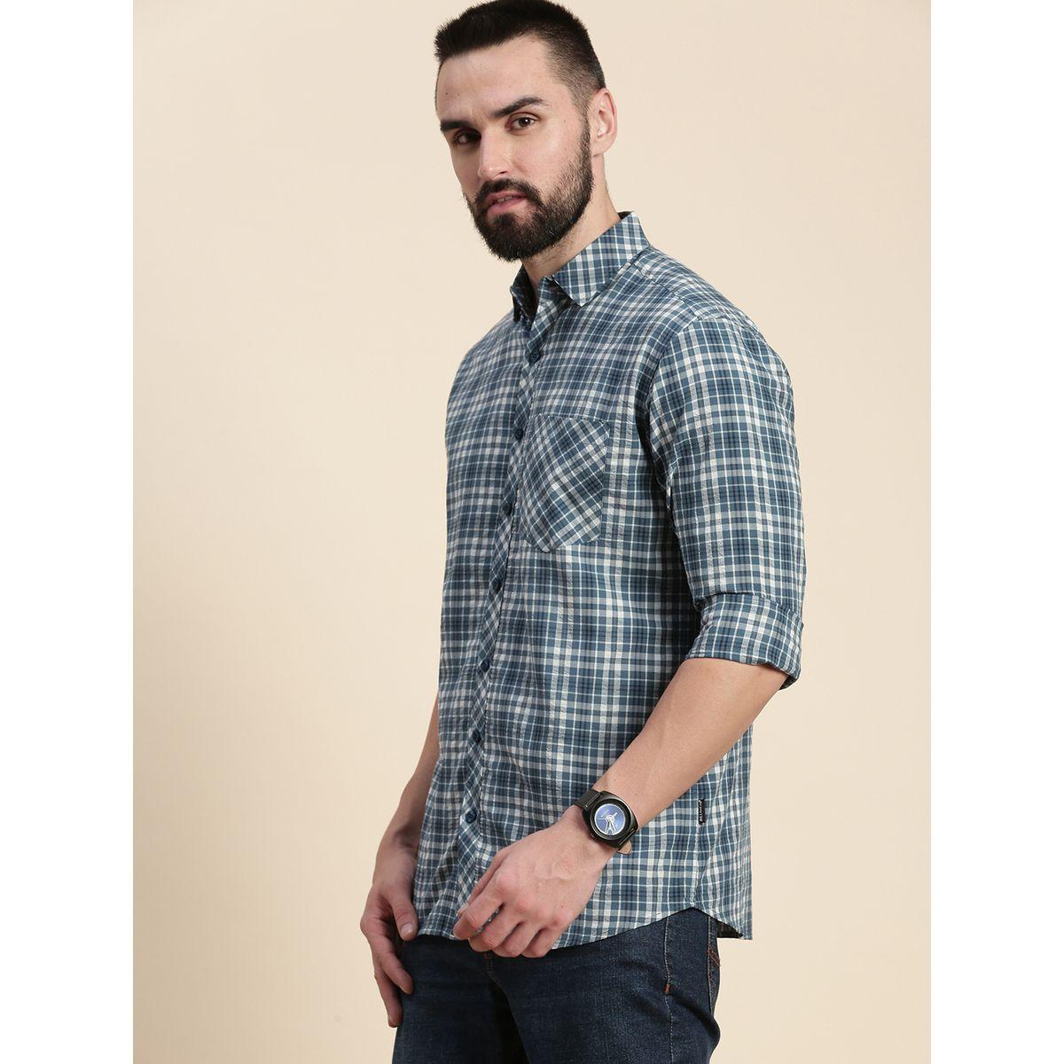 Dillinger Plaid Checked Shirt with Chest Pocket-men-clothing-shirts-image-1