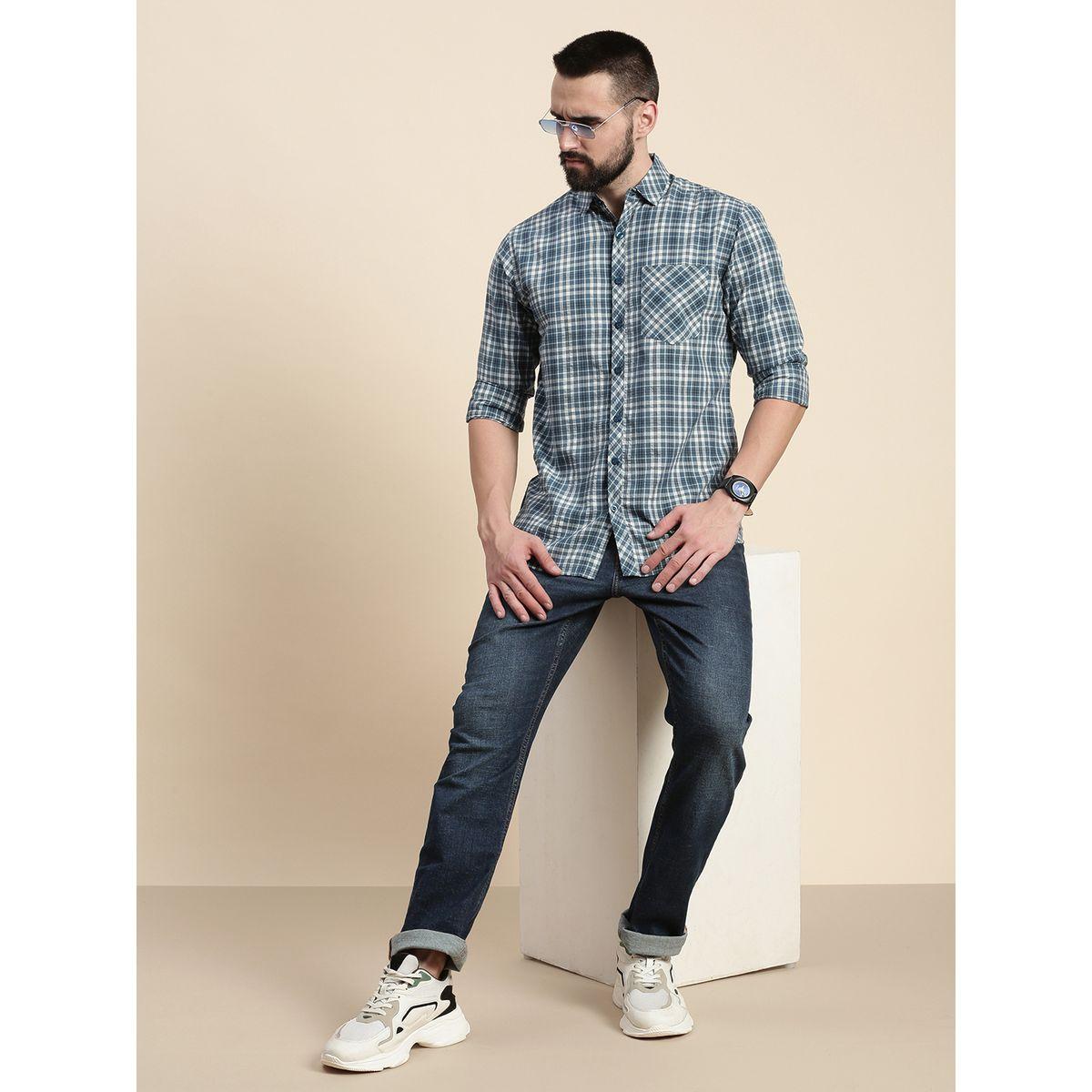 Dillinger Plaid Checked Shirt with Chest Pocket-men-clothing-shirts-image-3