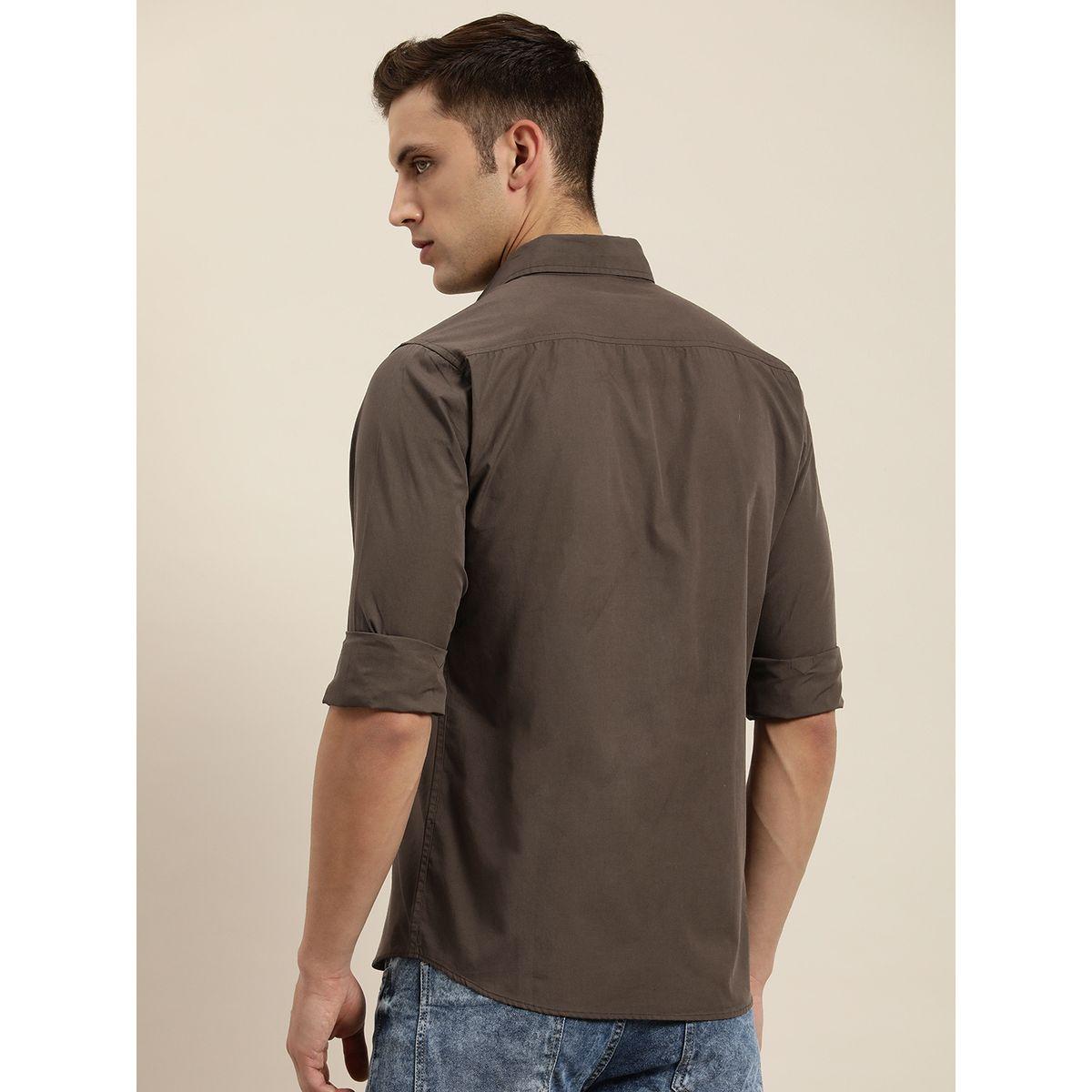 Dillinger X Styli   Men's Brown Solid Shirt-men-clothing-shirts-image-2