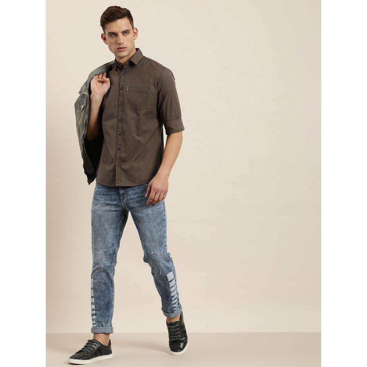 Dillinger X Styli   Men's Brown Solid Shirt-men-clothing-shirts-image-3