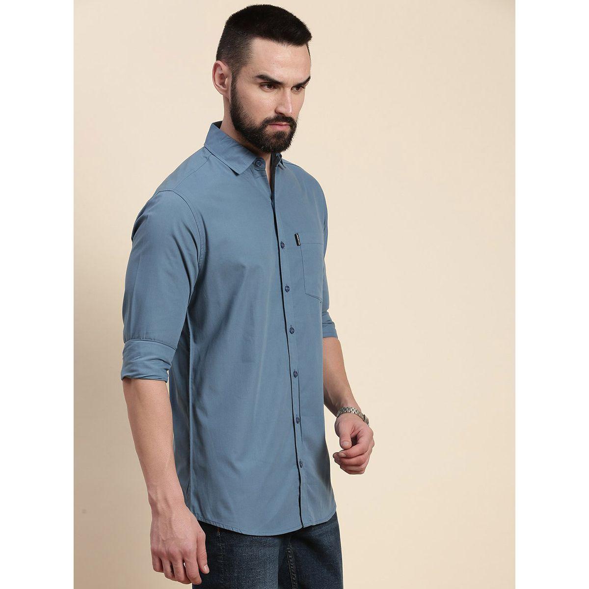 Dillinger Solid Chest Pocket Shirt with Long Sleeves-men-clothing-shirts-image-2