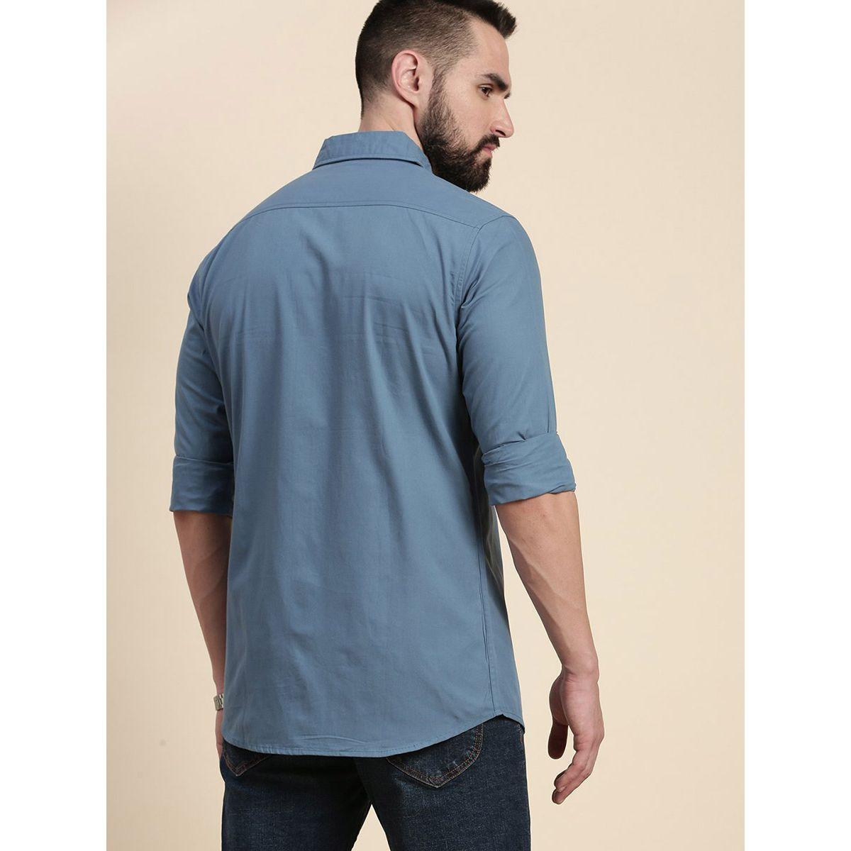 Dillinger Solid Chest Pocket Shirt with Long Sleeves-men-clothing-shirts-image-3