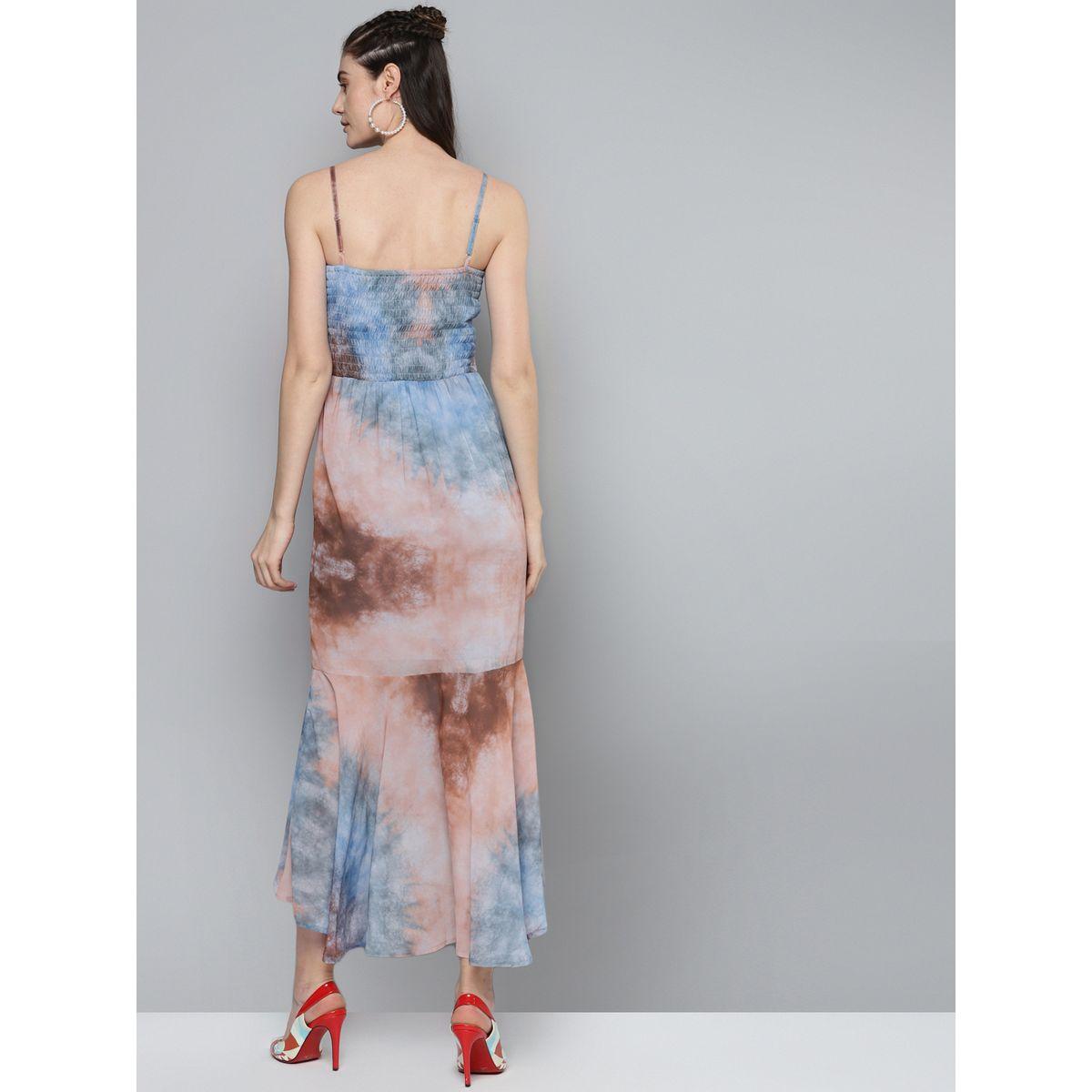 فستان ميدي بحمالات مع طبعة تاي داي ساسافراس × ستايلي-women-clothing-dresses-image-3