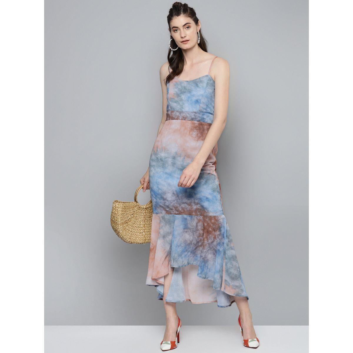 Sassafras X Styli  Tie and Dye Print Strappy Midi Dress-women-clothing-dresses-image-4