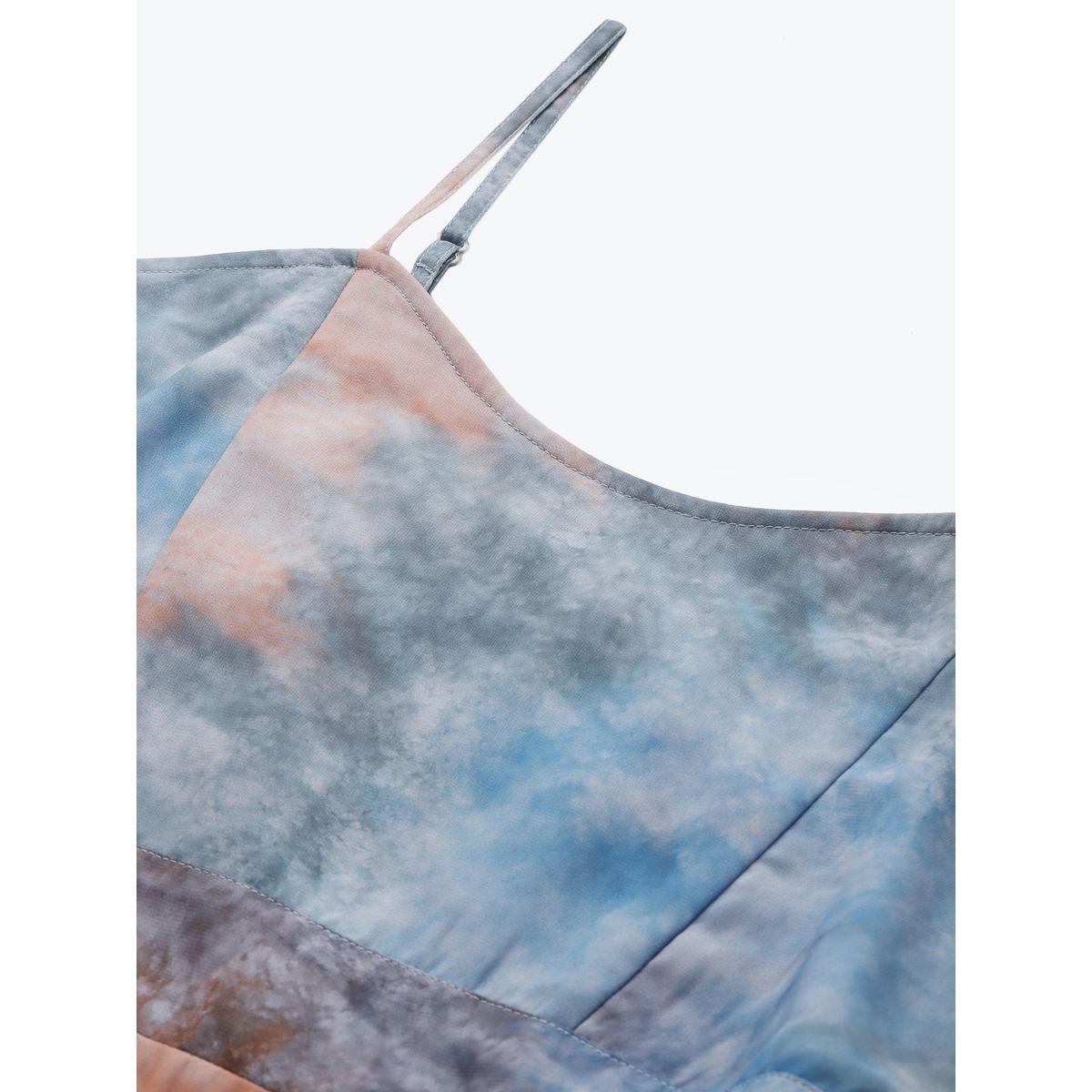 فستان ميدي بحمالات مع طبعة تاي داي ساسافراس × ستايلي-women-clothing-dresses-image-5