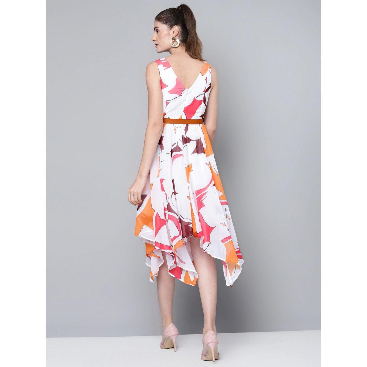Sassafras X Styli  Abstract Print Asymmetric Hem Belted Midi Dress-women-clothing-dresses-image-3