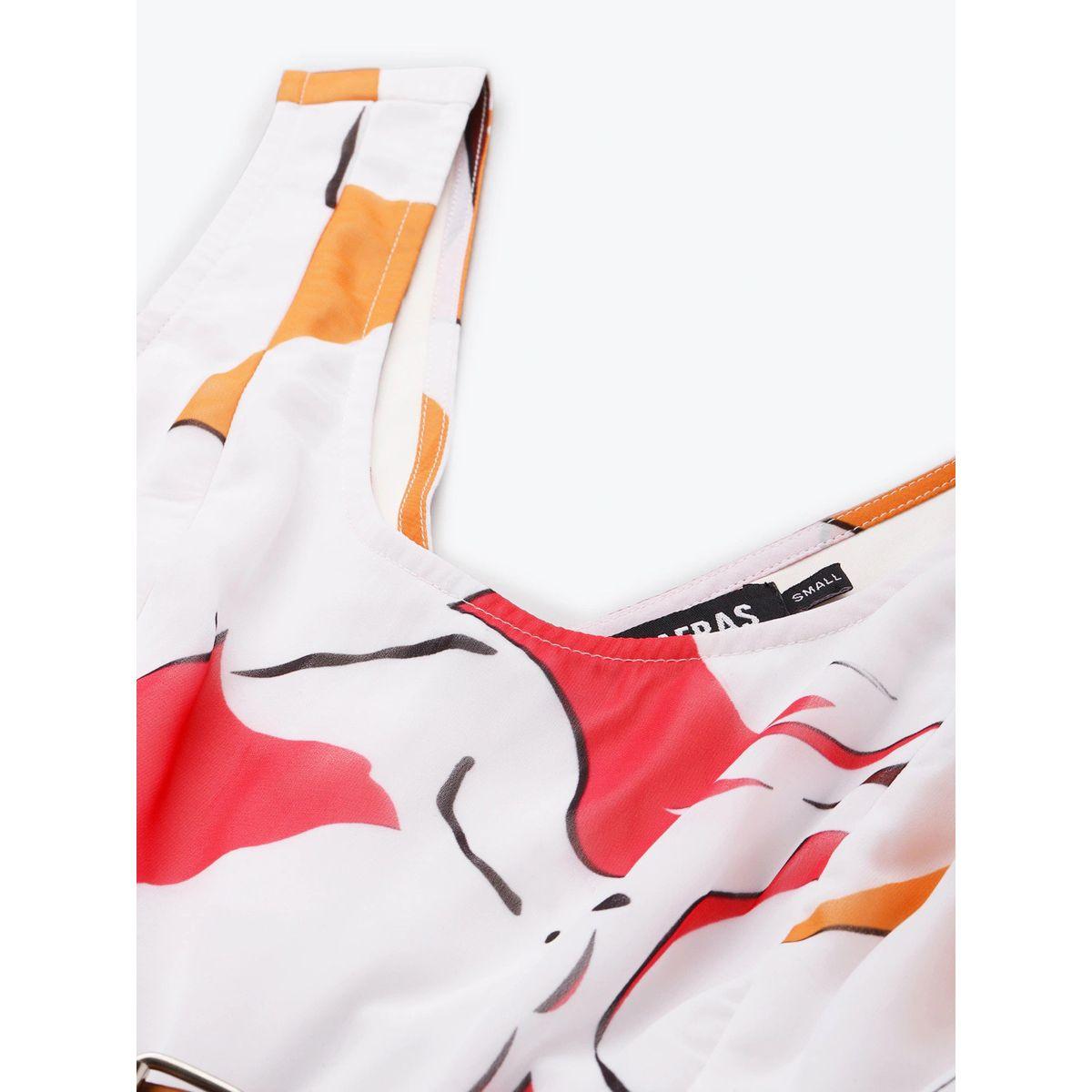 Sassafras X Styli  Abstract Print Asymmetric Hem Belted Midi Dress-women-clothing-dresses-image-5