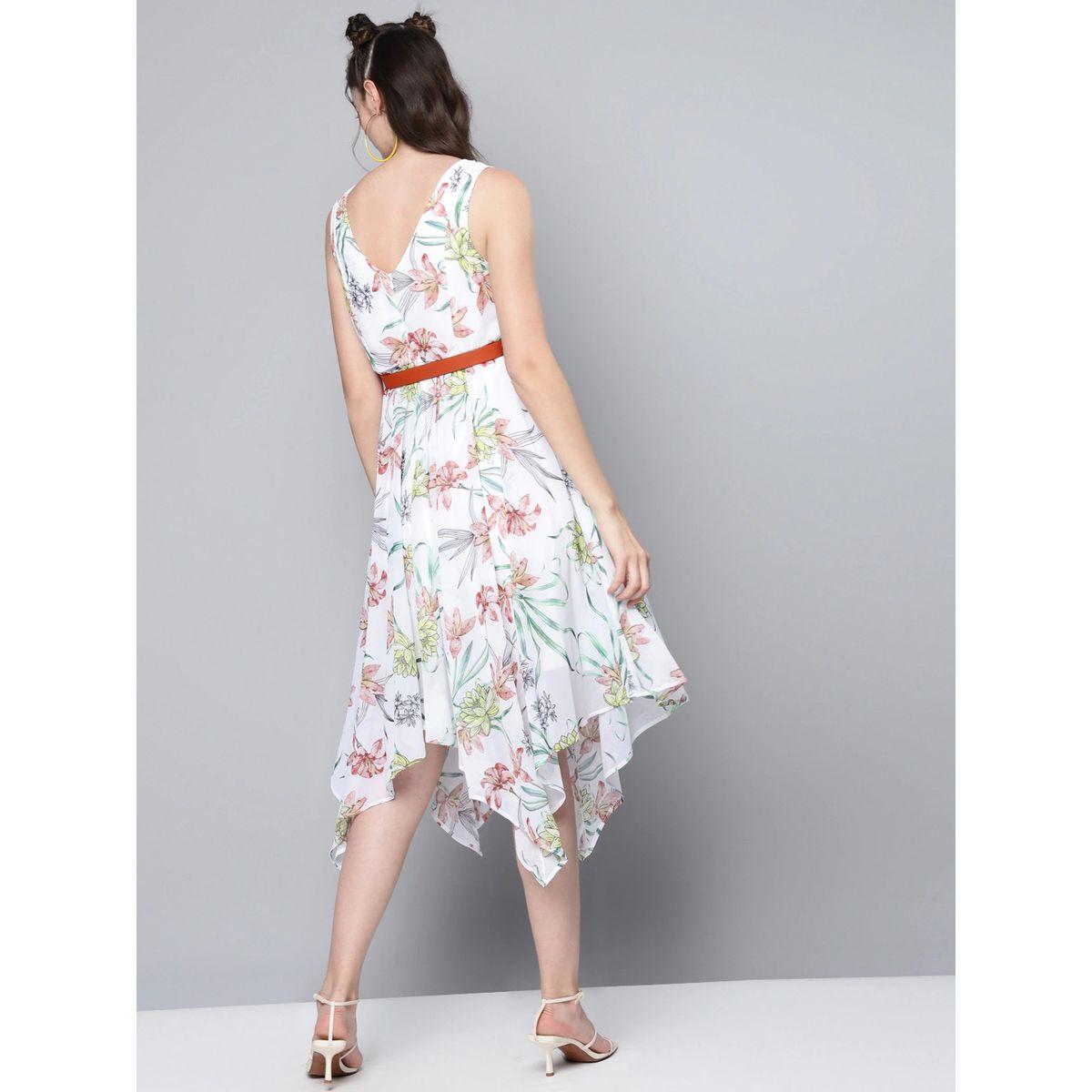فستان ميدي مطبع بزهور مع حزام خصر ساسافراس × ستايلي-women-clothing-dresses-image-3