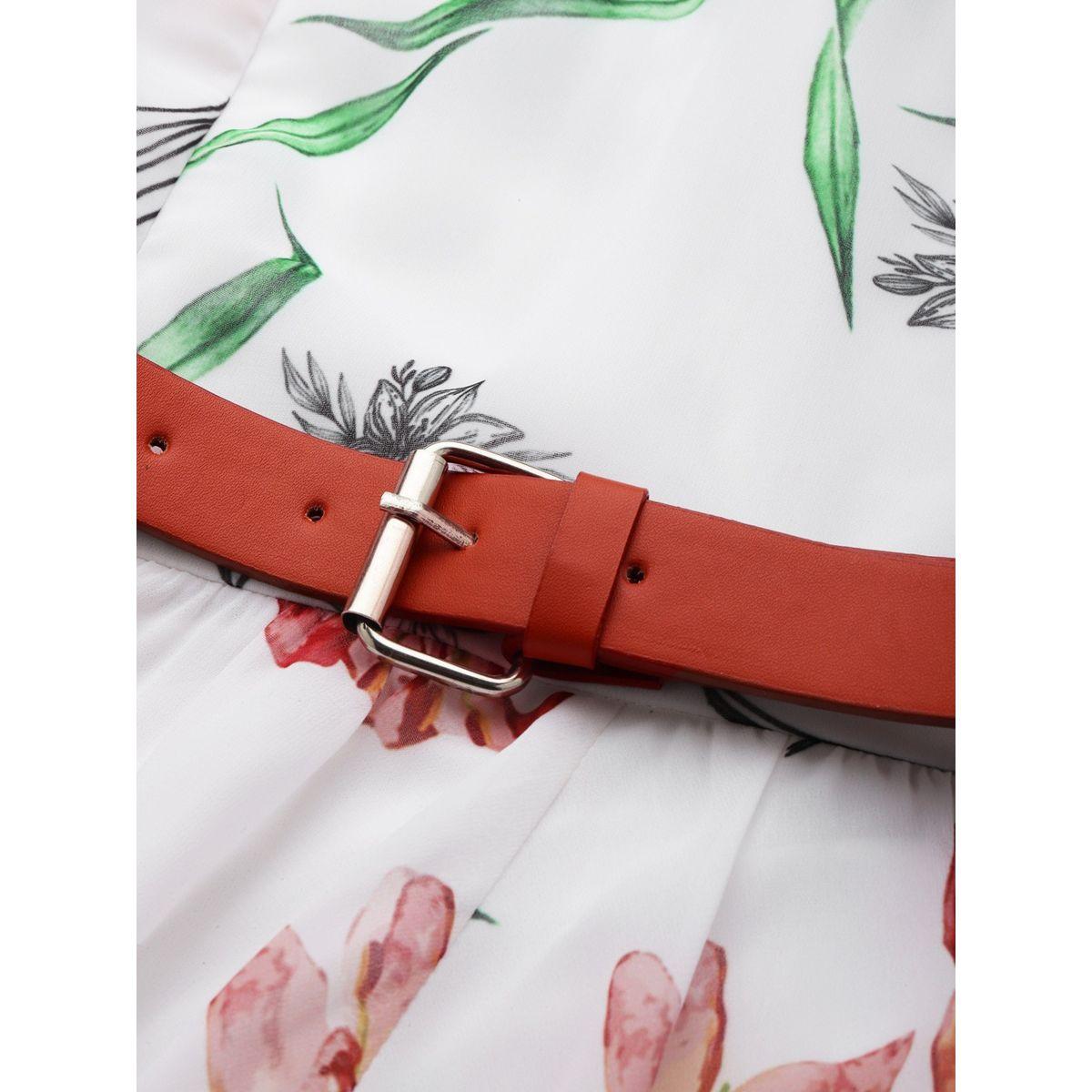 Sassafras X Styli  Floral Print Asymmetric Hem Belted Midi Dress-women-clothing-dresses-image-5
