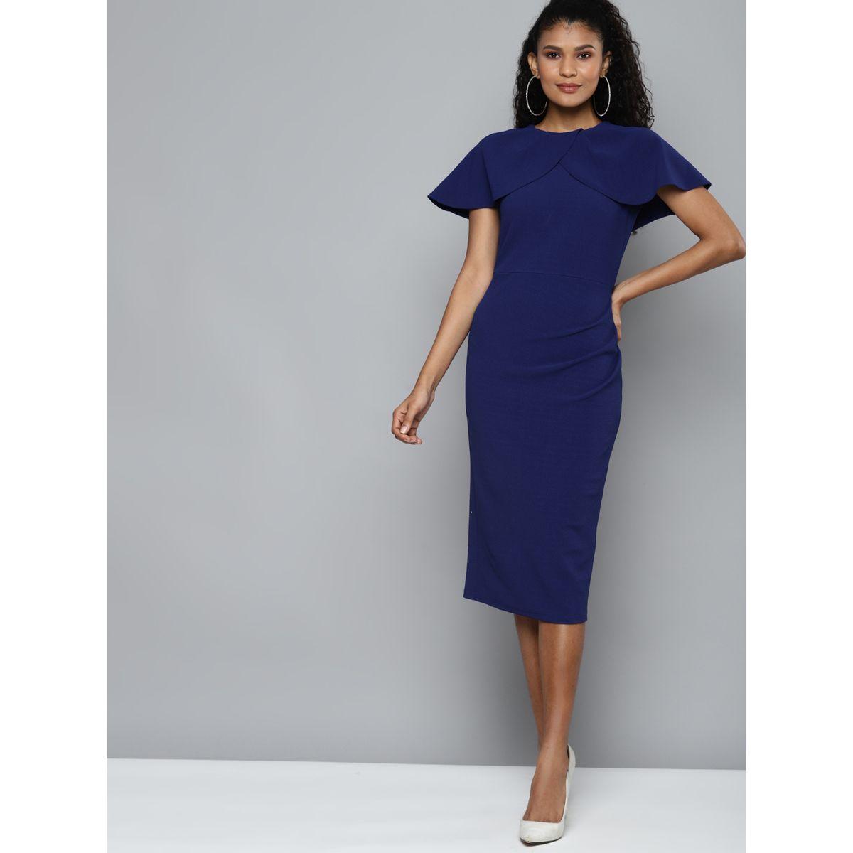 Sassafras X Styli  Solid Bodycon Cape Sleeve Midi Dress-women-clothing-dresses-image-1