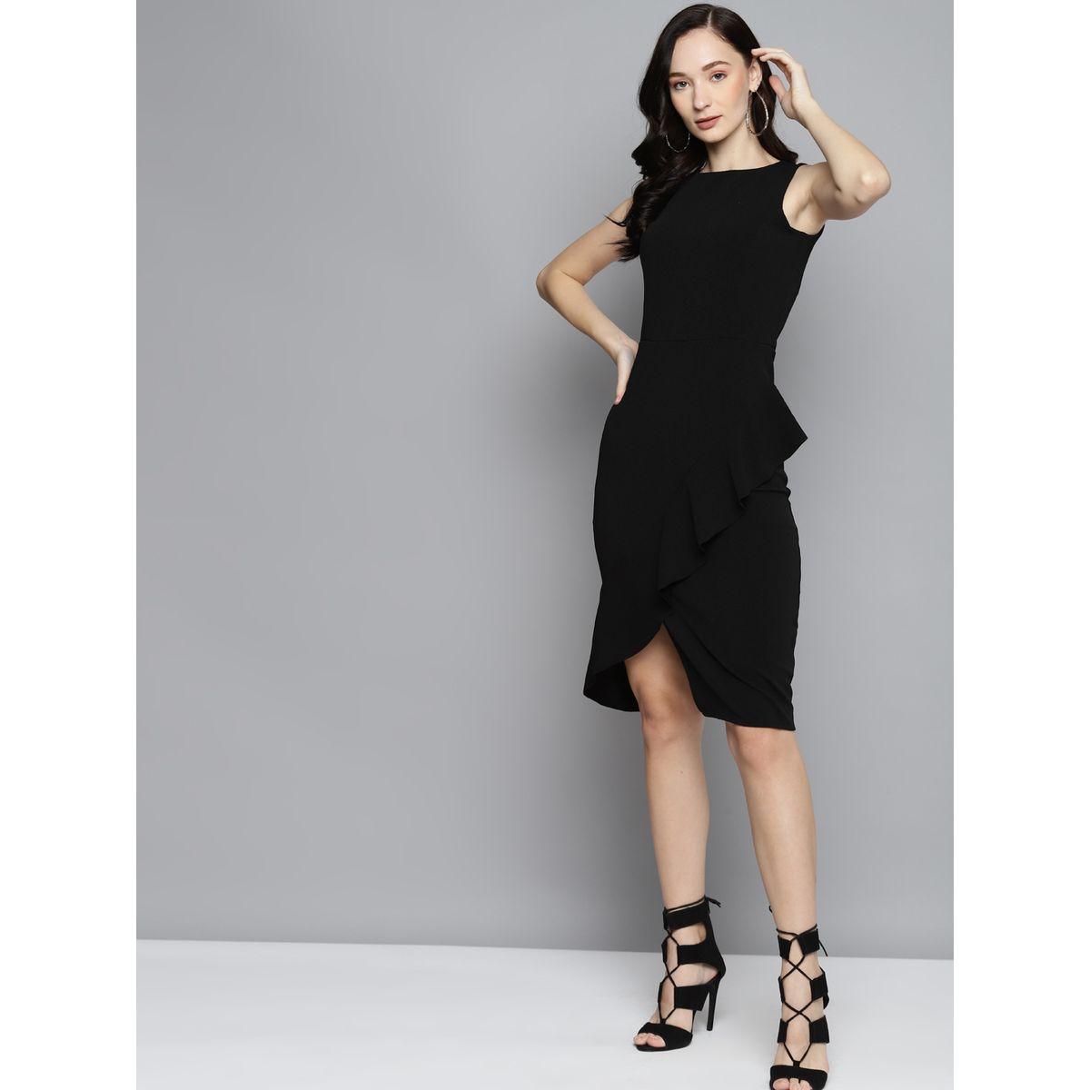 فستان ميدي بديكون بلا اكمام مع كشكش ساسافراس × ستايلي-women-clothing-dresses-image-1