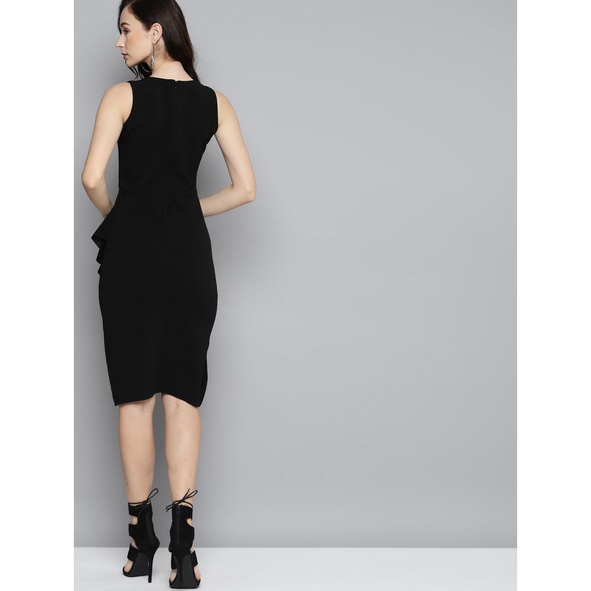 فستان ميدي بديكون بلا اكمام مع كشكش ساسافراس × ستايلي-women-clothing-dresses-image-3