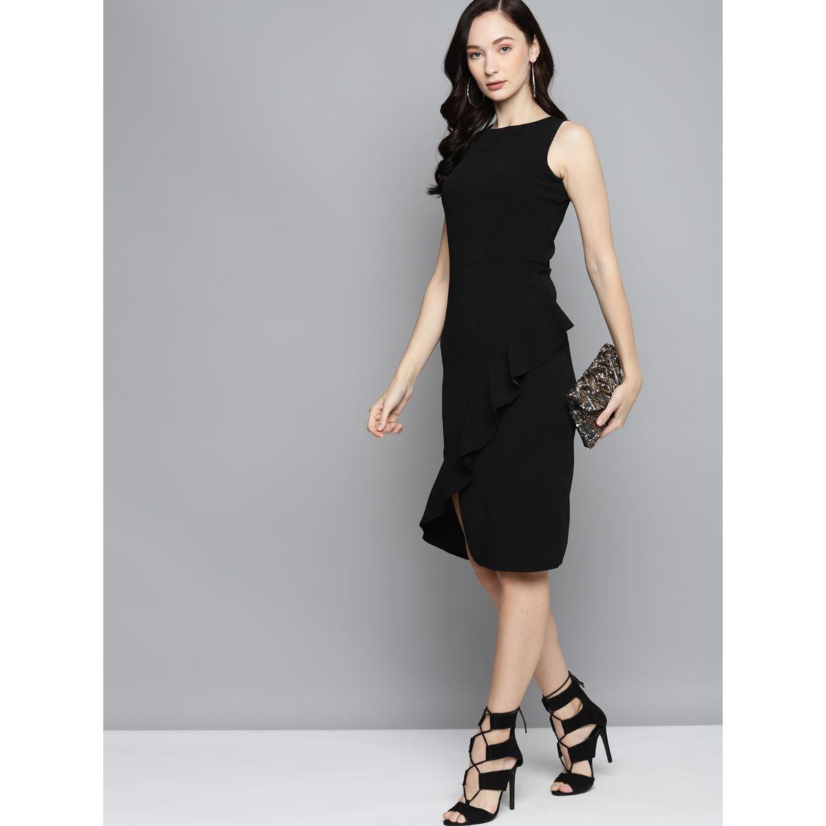 فستان ميدي بديكون بلا اكمام مع كشكش ساسافراس × ستايلي-women-clothing-dresses-image-4