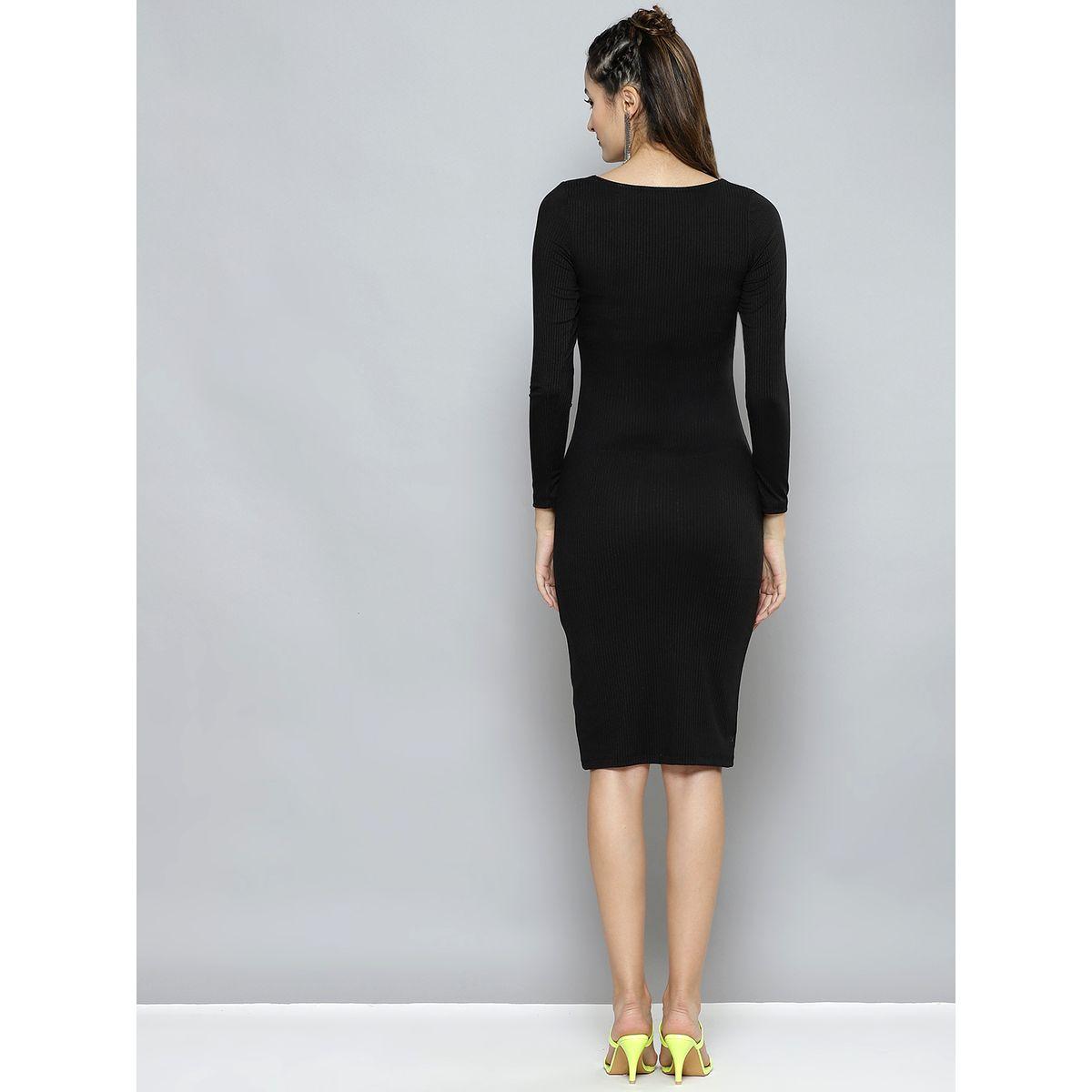 Sassafras X Styli  Ribbed Sweetheart Neck Bodycon Midi Dress-women-clothing-dresses-image-4