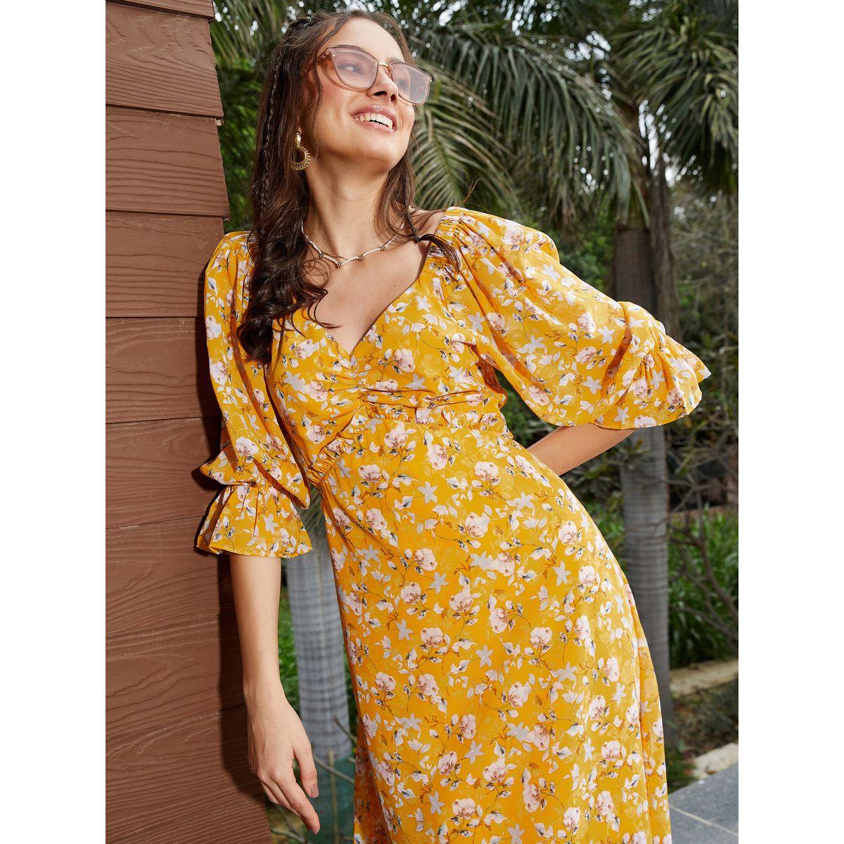 Sassafras X Styli  Floral Print Ruffle Detail Back Strap Midi Dress-women-clothing-dresses-image-5