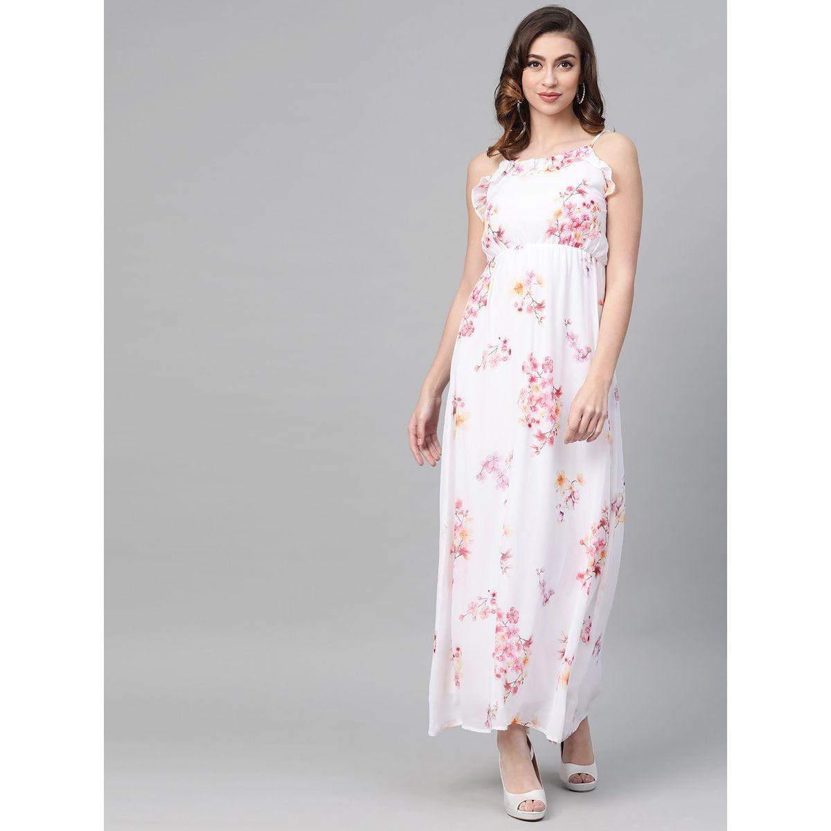 فستان طويل بحمالات وتفاصيل كشكش ساسافراس × ستايلي-women-clothing-dresses-image-1