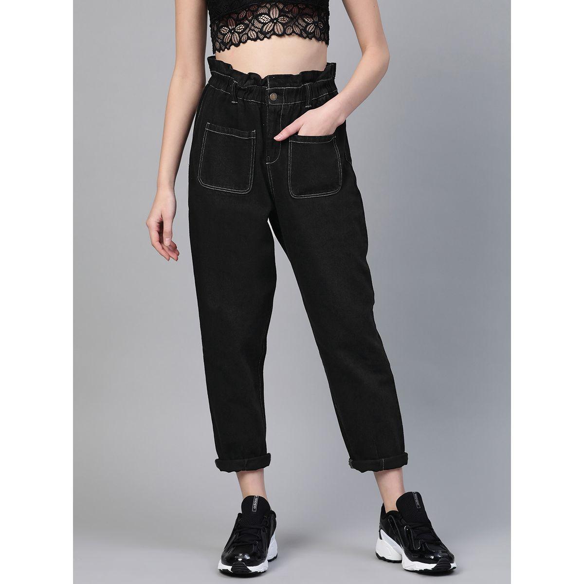 Sassafras X Styli  Paper Bag Waist Front Pocket Slouchy Jeans-women-clothing-bottoms-jeans-image-1