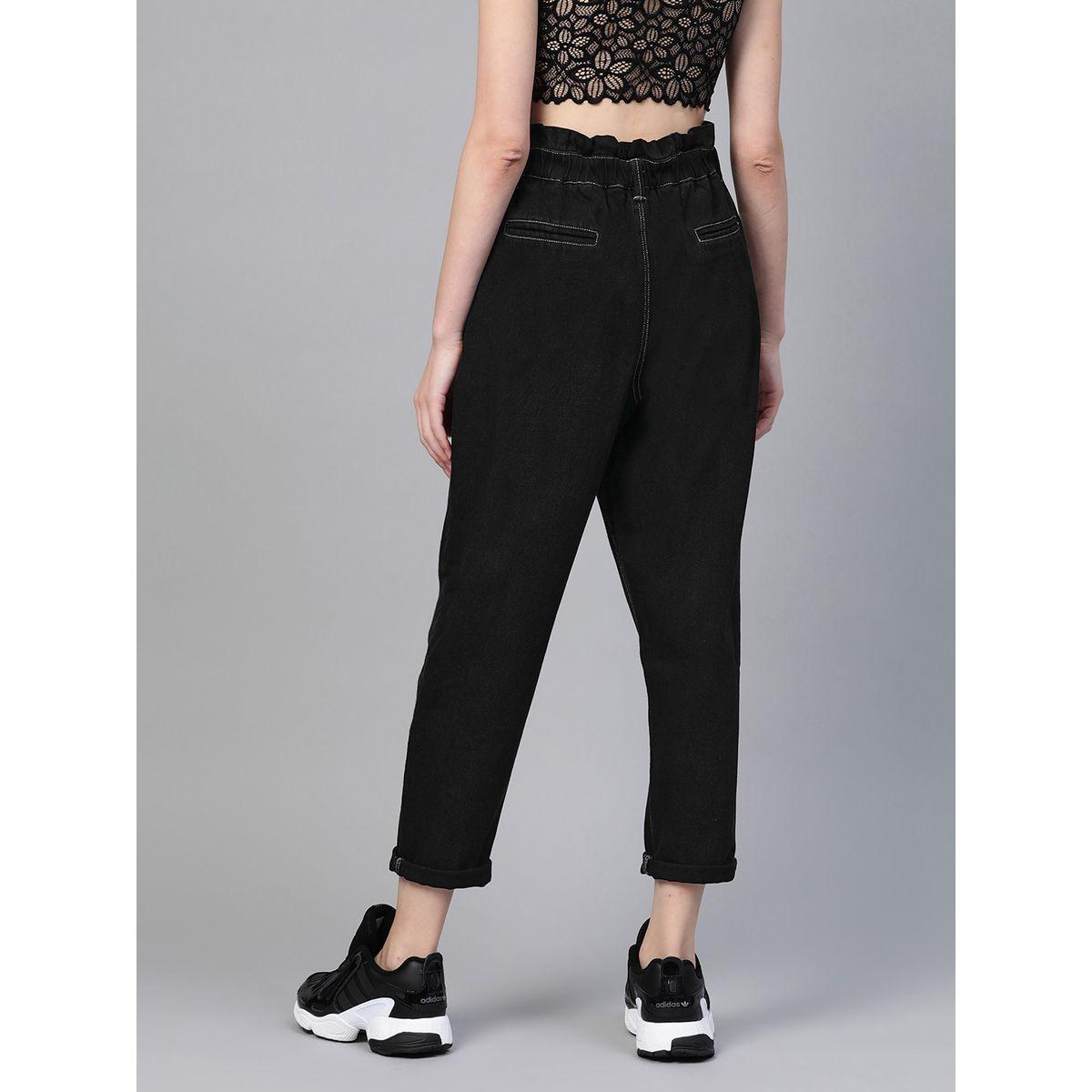 جينز سلوشي بخصر بيبر باغ مع جيوب امامية ساسافراس × ستايلي-women-clothing-bottoms-jeans-image-3