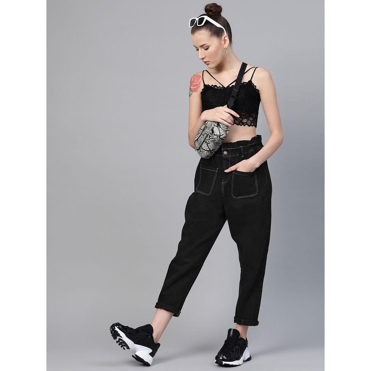 Sassafras X Styli  Paper Bag Waist Front Pocket Slouchy Jeans-women-clothing-bottoms-jeans-image-4