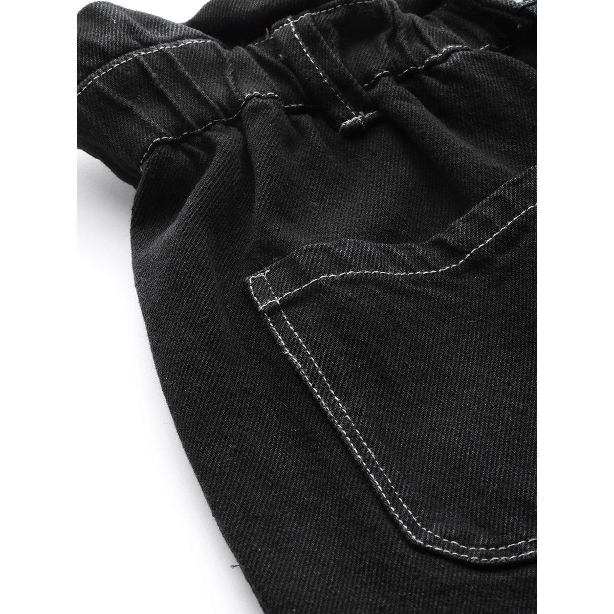 جينز سلوشي بخصر بيبر باغ مع جيوب امامية ساسافراس × ستايلي-women-clothing-bottoms-jeans-image-7